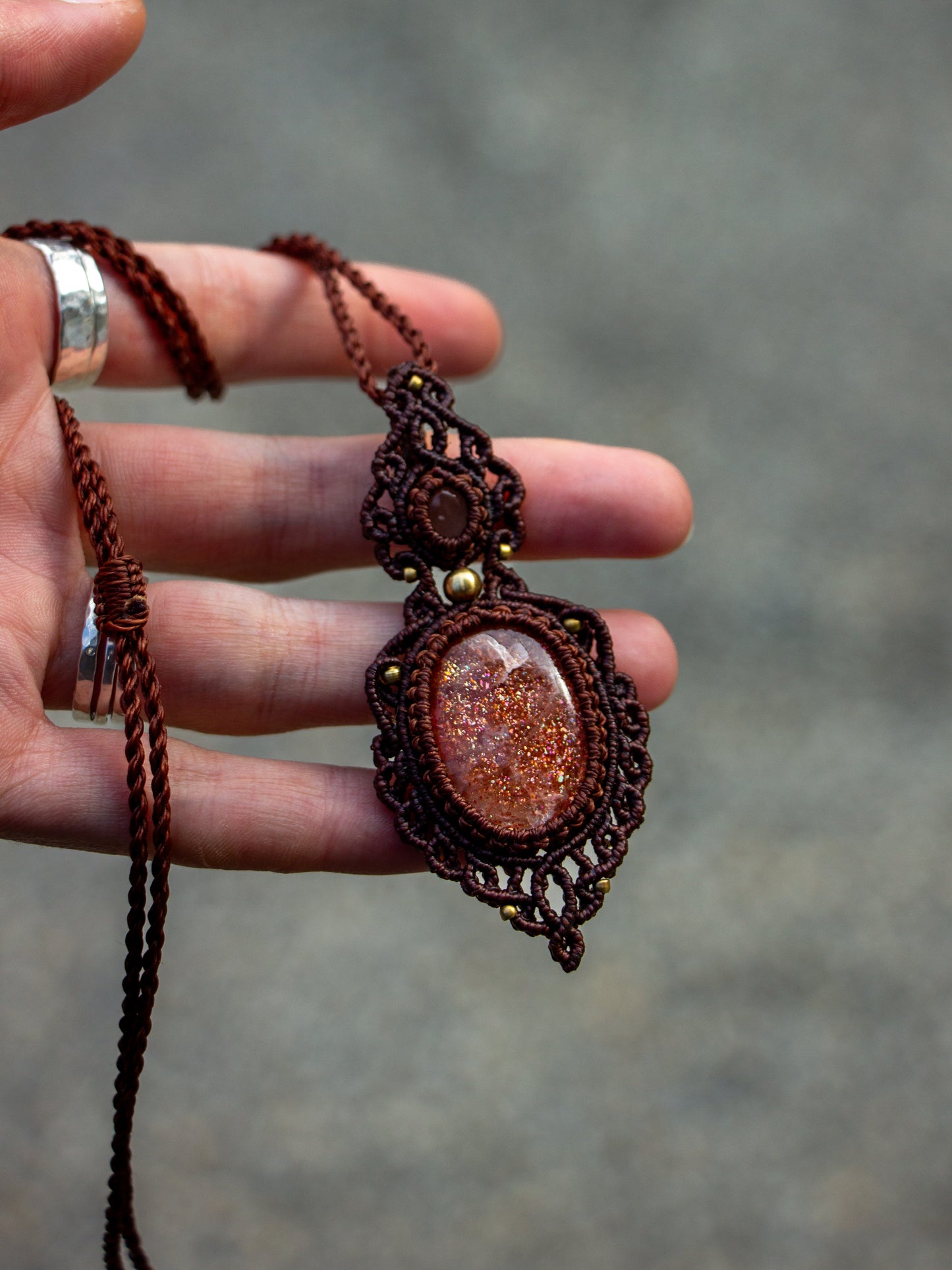 Moonstone & Confetti Sunstone necklace