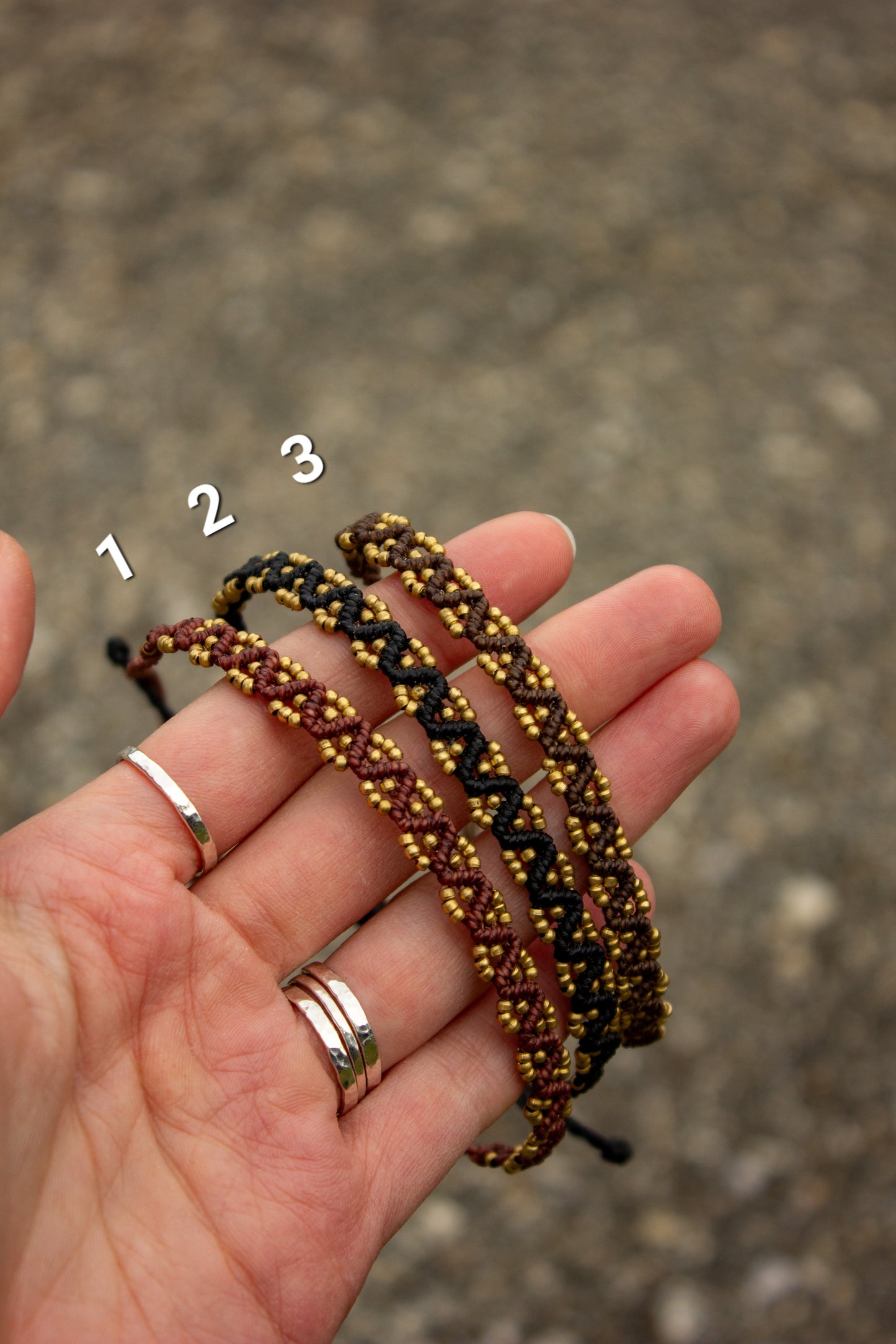 macrame anklet & bracelet