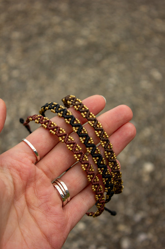 macrame anklet & bracelet