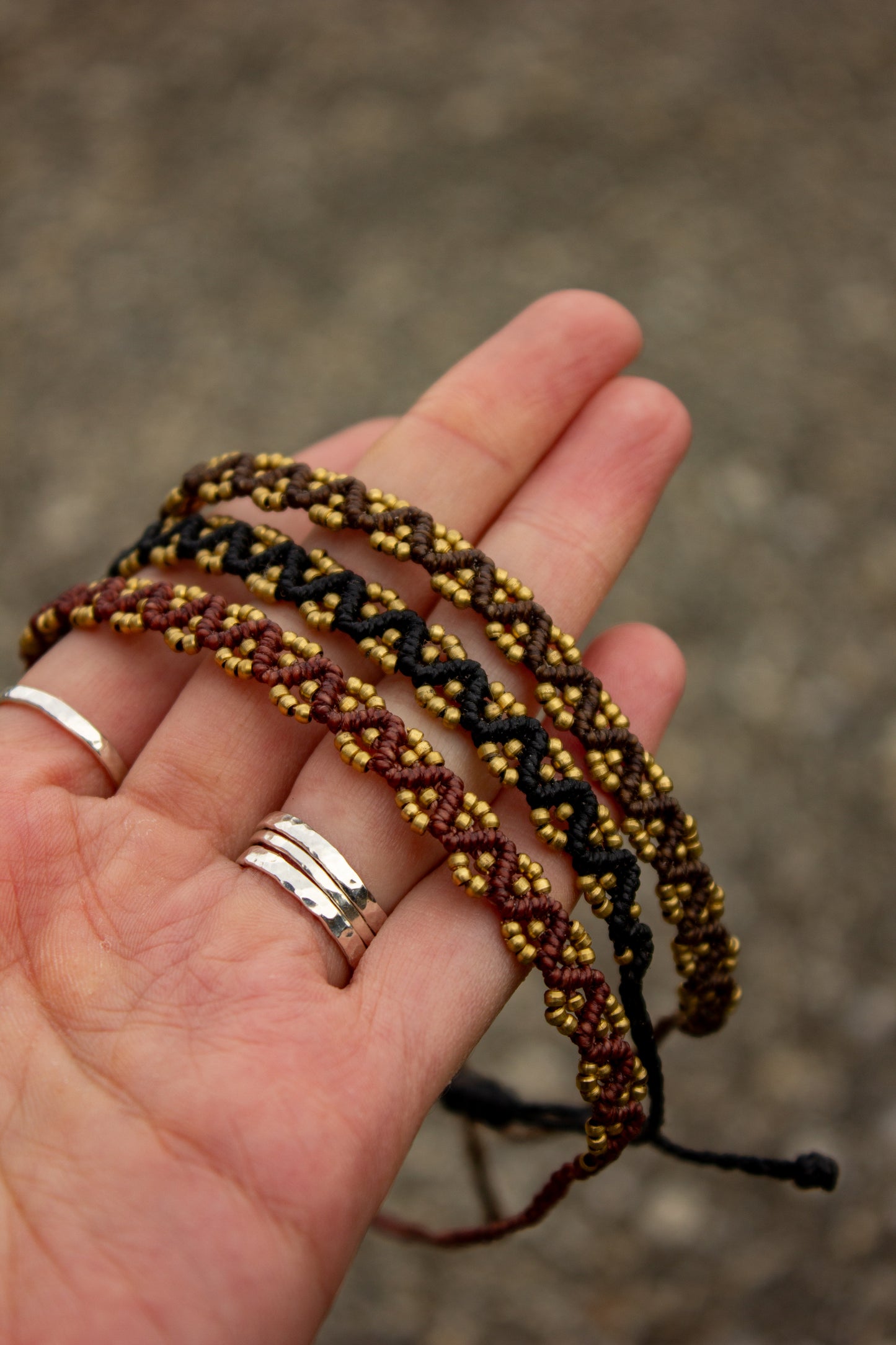 macrame anklet & bracelet