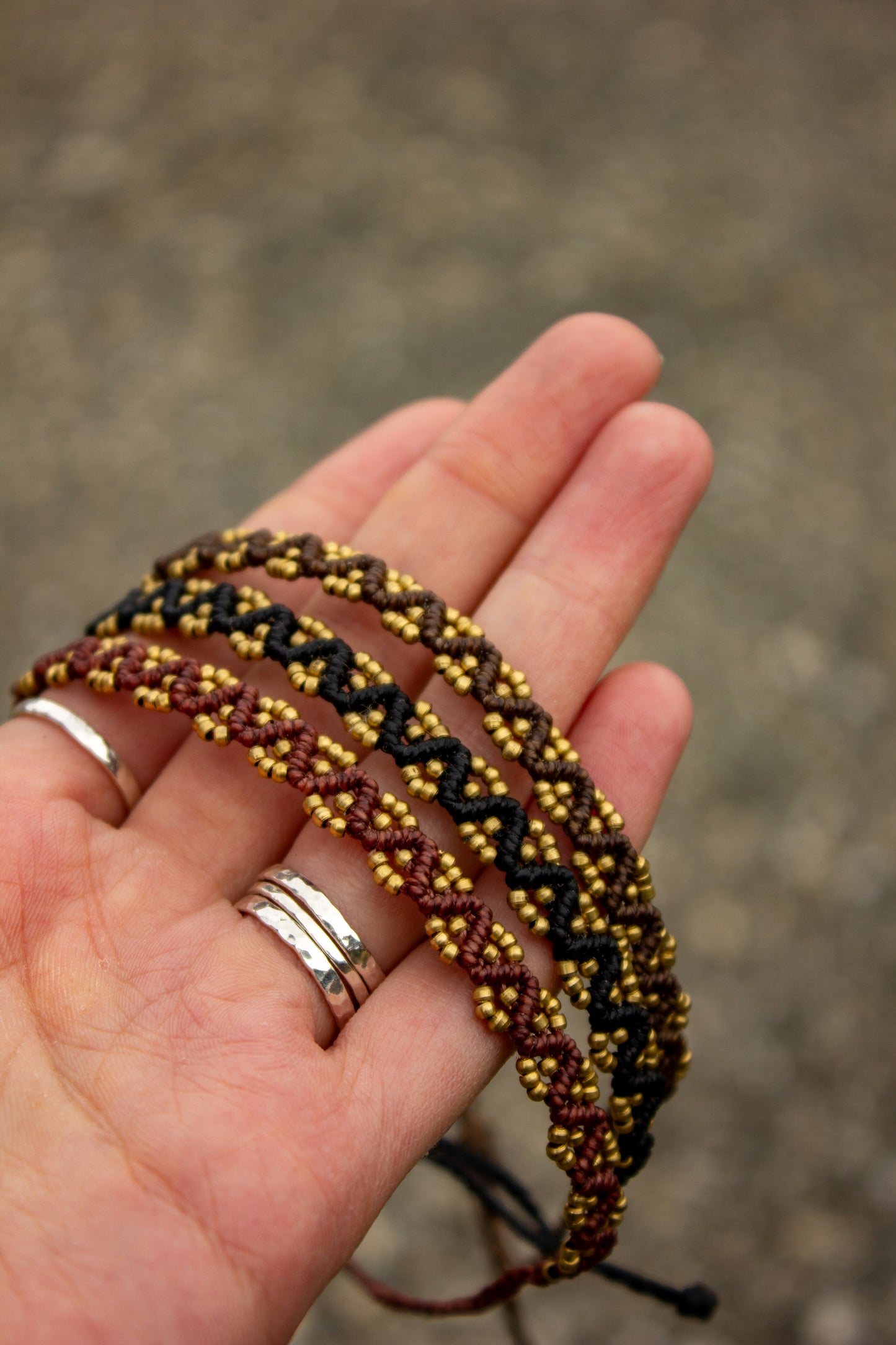 macrame anklet & bracelet