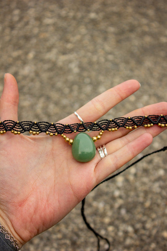 Aventurine • macrame necklace