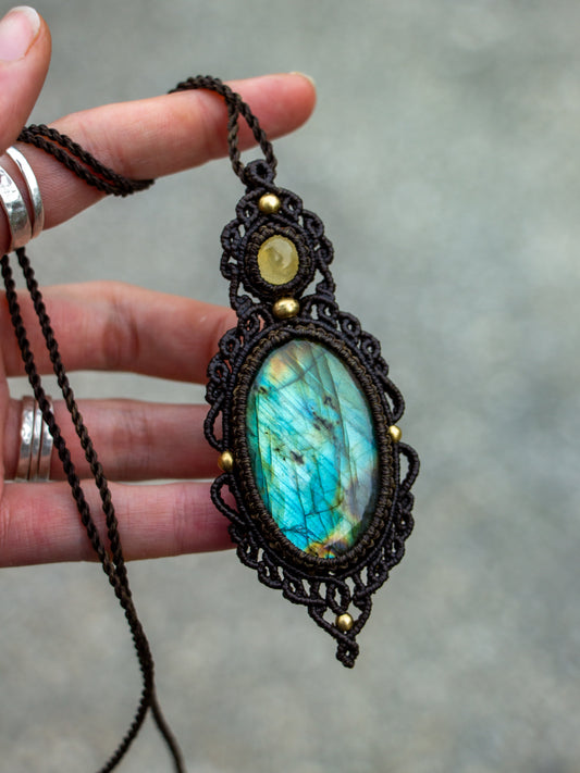 Citrine & Labradorite necklace