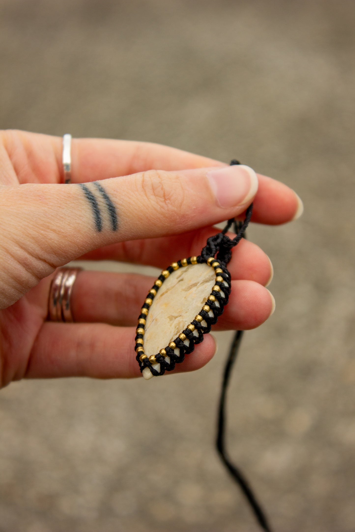 Polka Dot Jasper • macrame necklace
