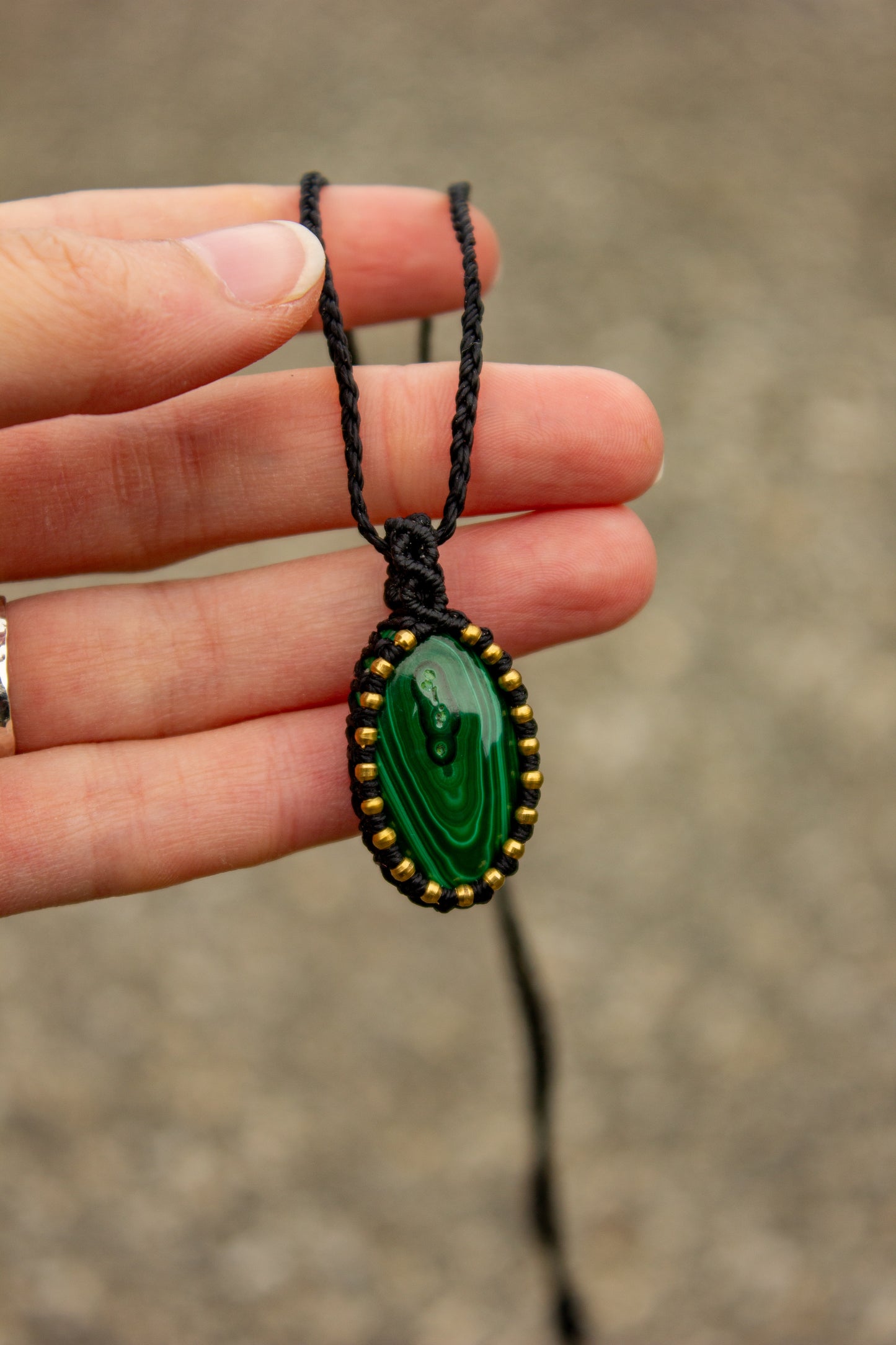 Malachite • macrame necklace