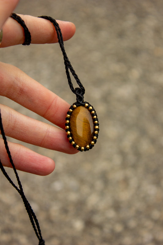 Tiger's Eye • macrame necklace
