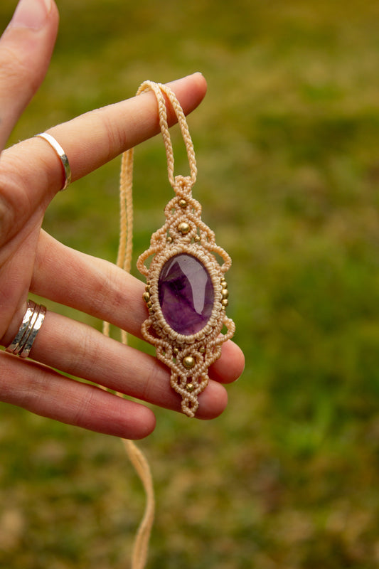 Amethyst • macrame necklace