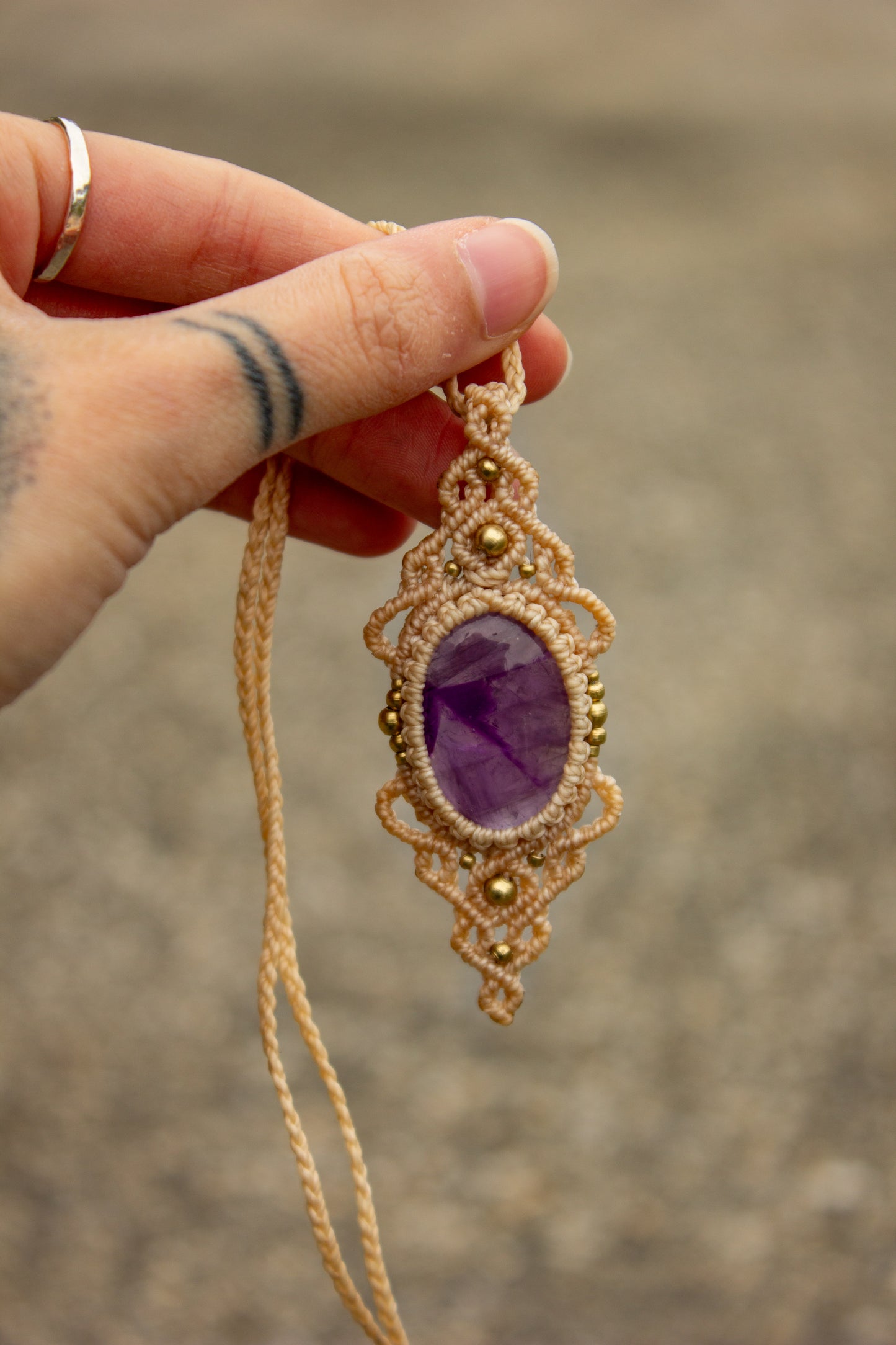 Amethyst • macrame necklace