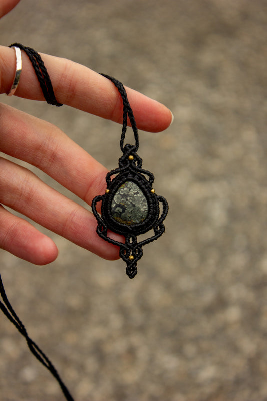 Marcasite • macrame necklace