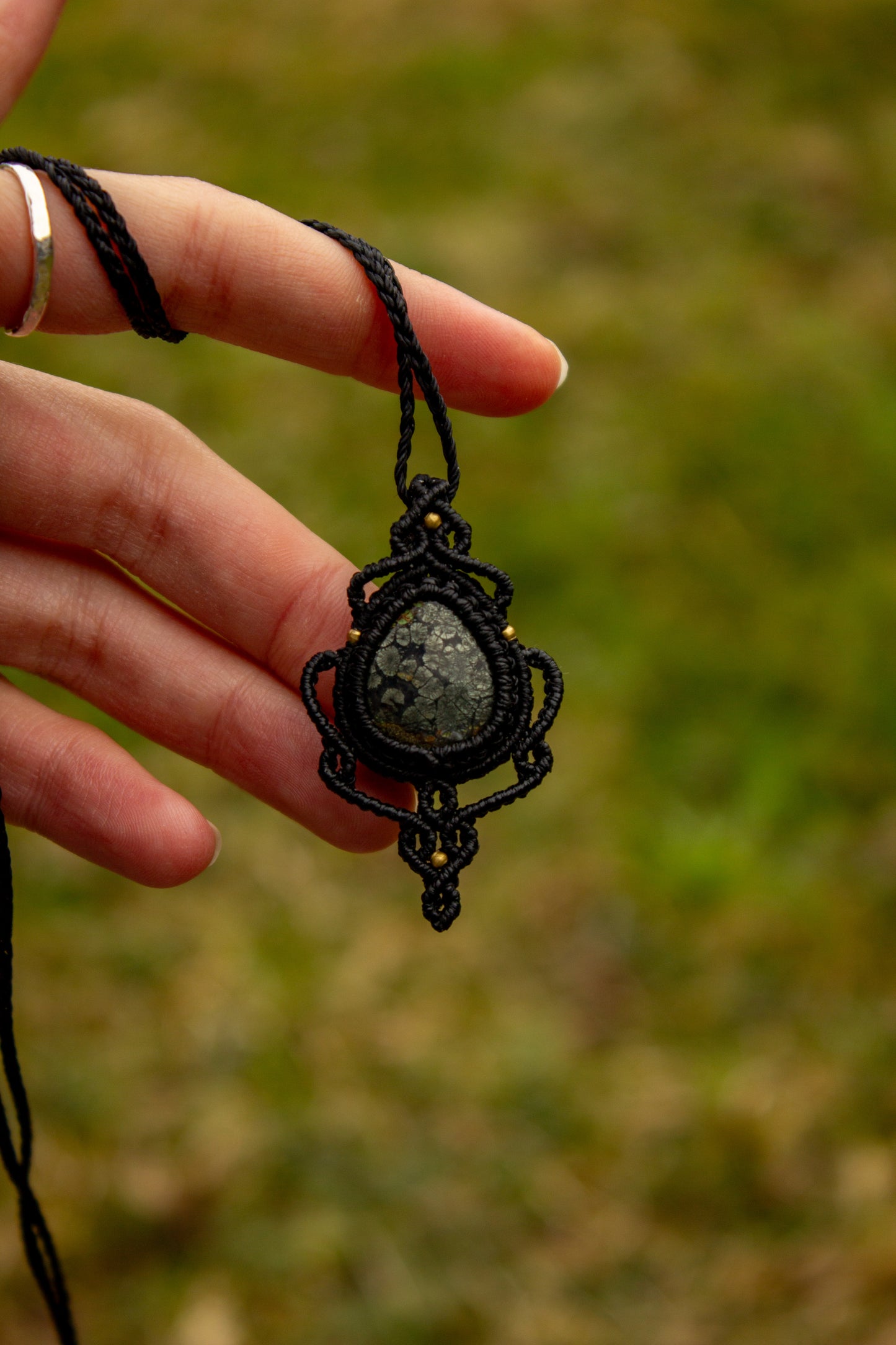 Marcasite • macrame necklace