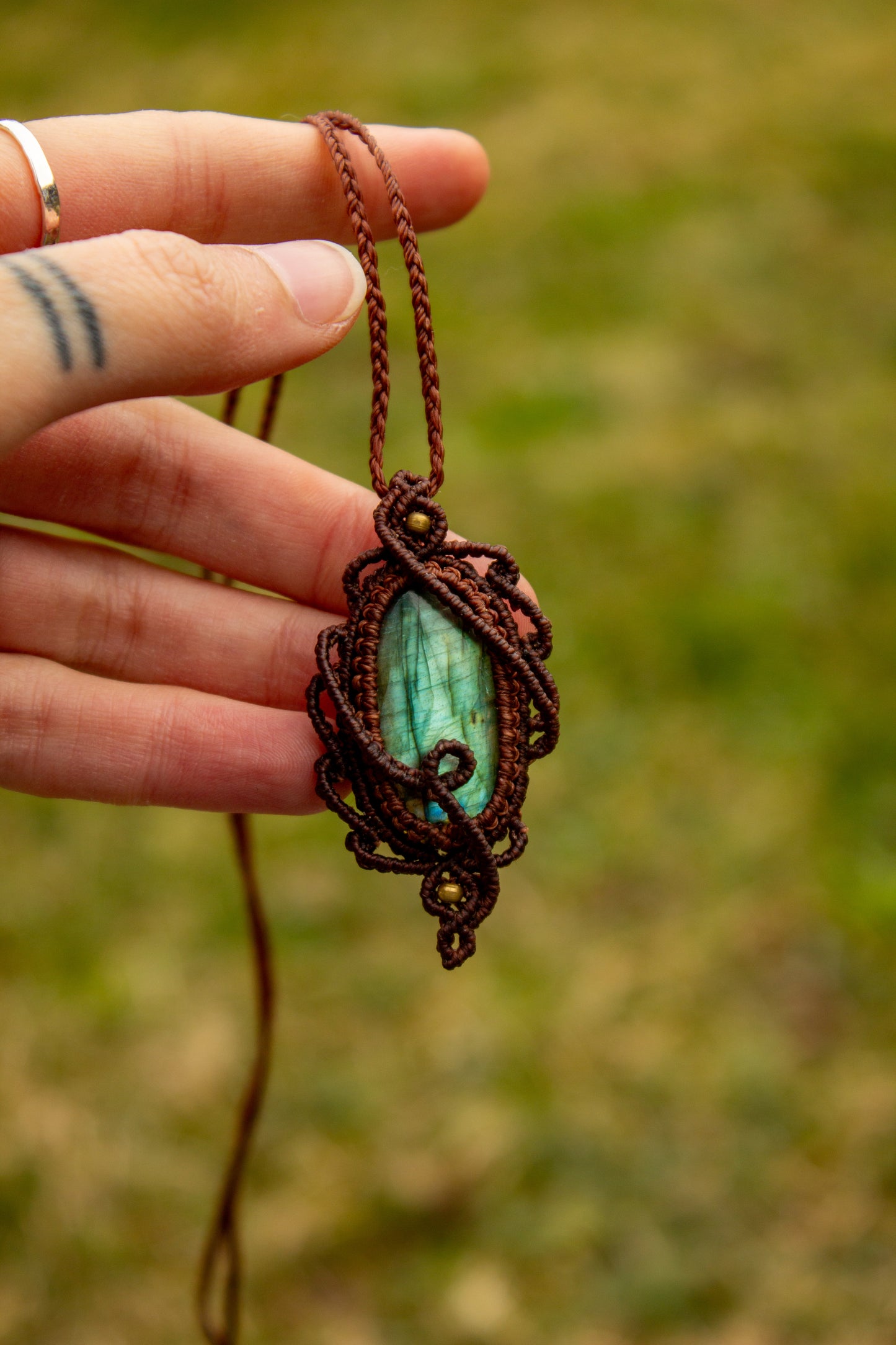 Labradorite • macrame necklace