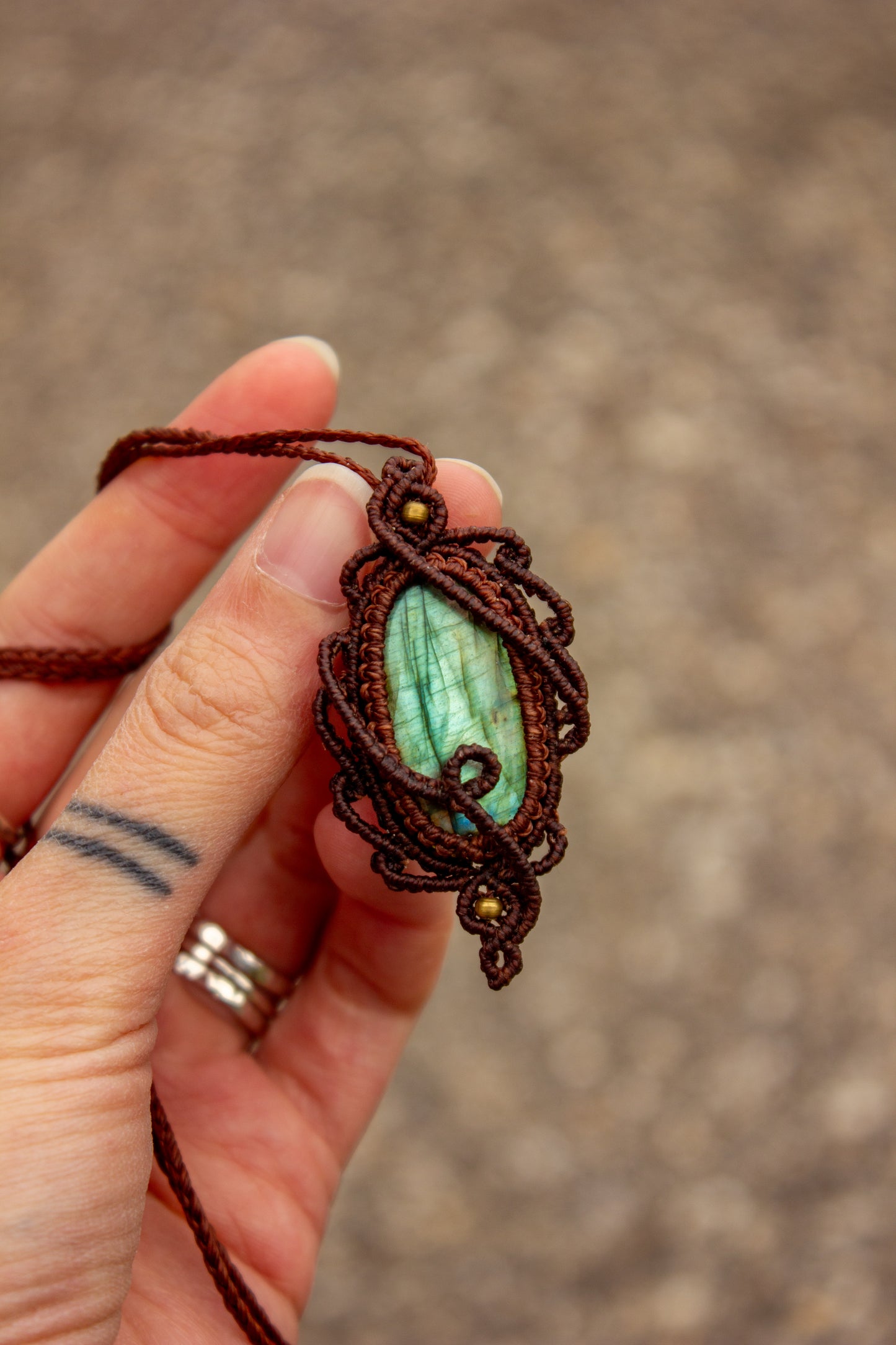 Labradorite • macrame necklace