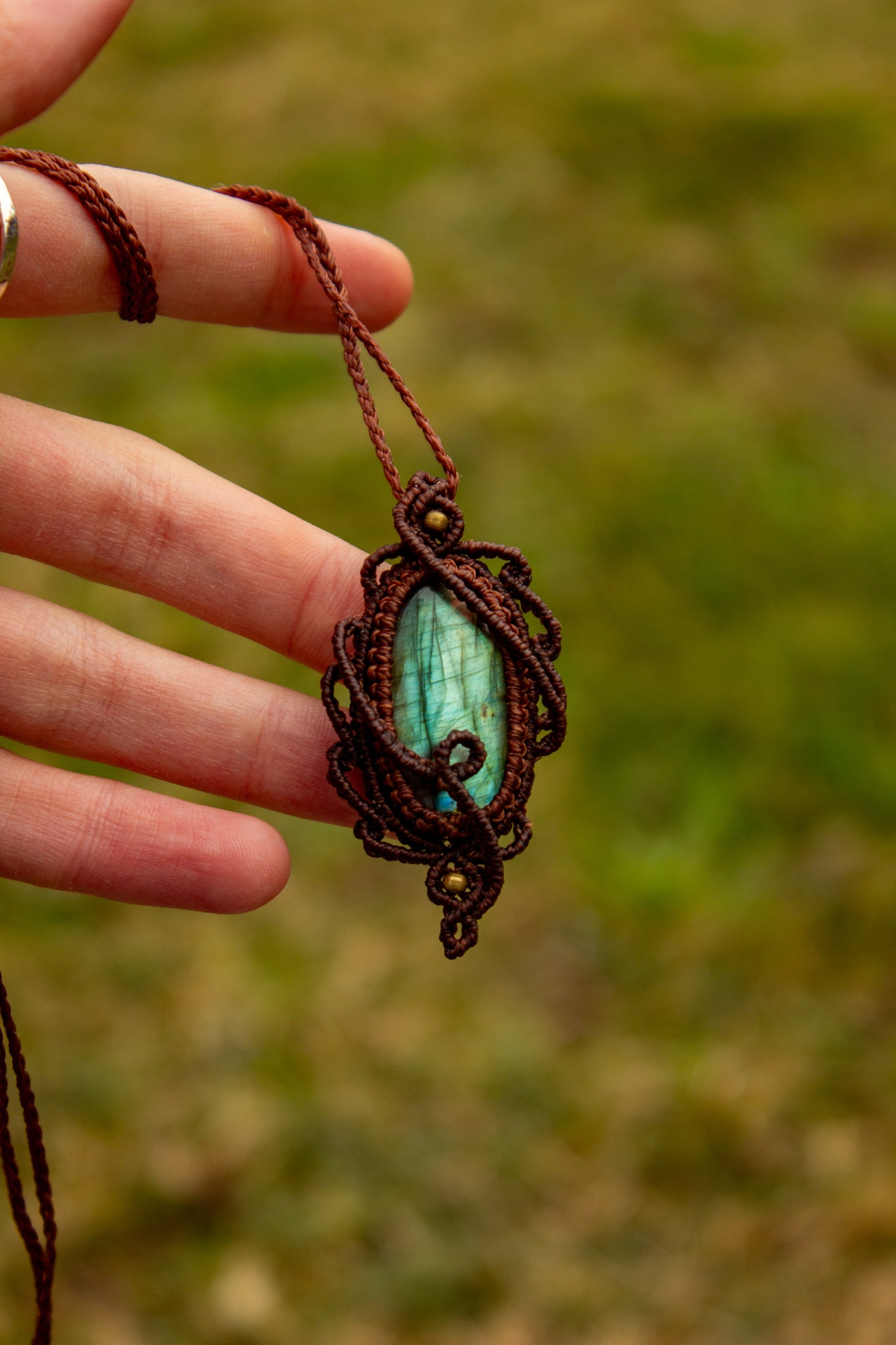 Labradorite • macrame necklace