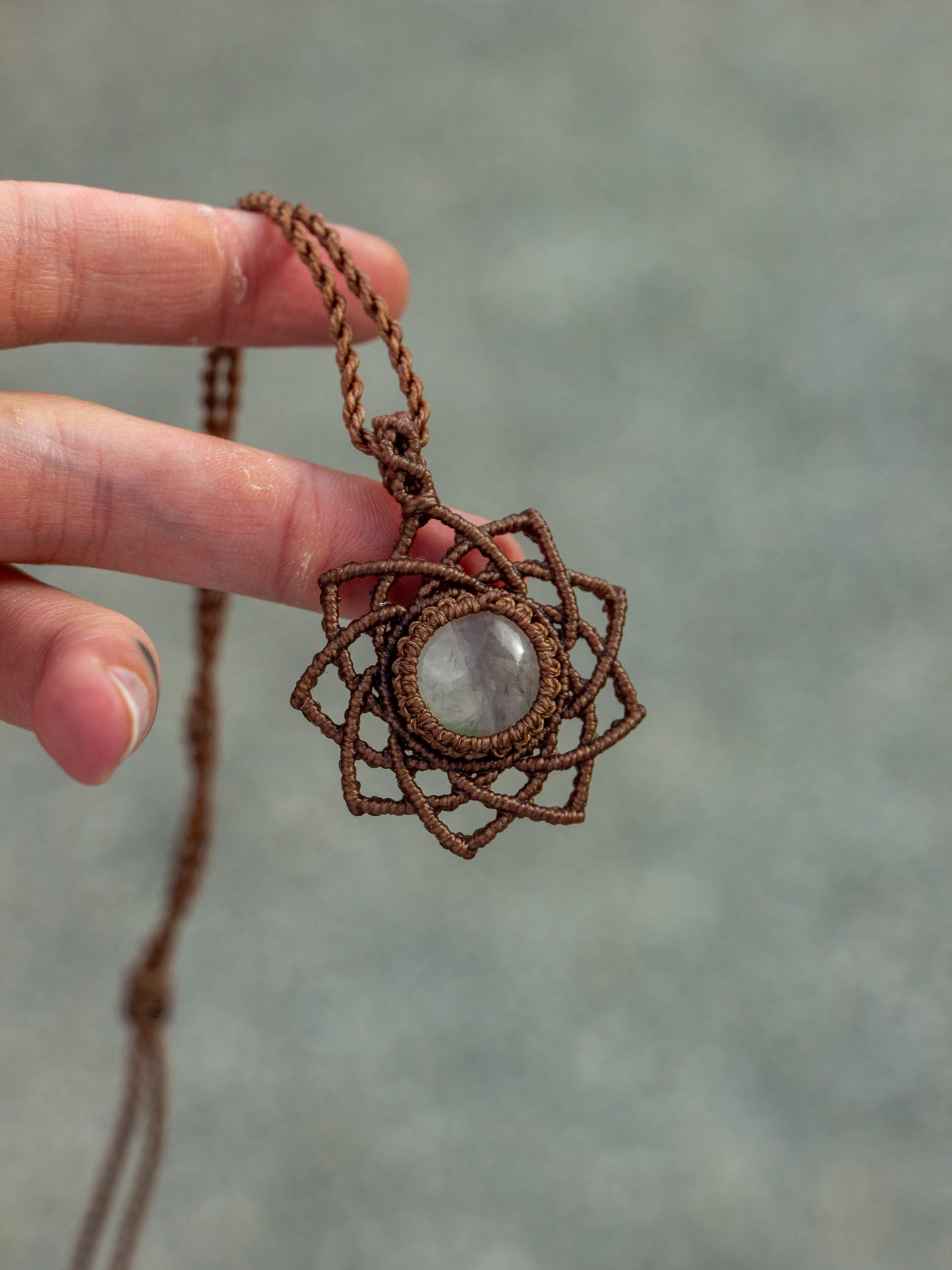 Rose Quartz macrame necklace