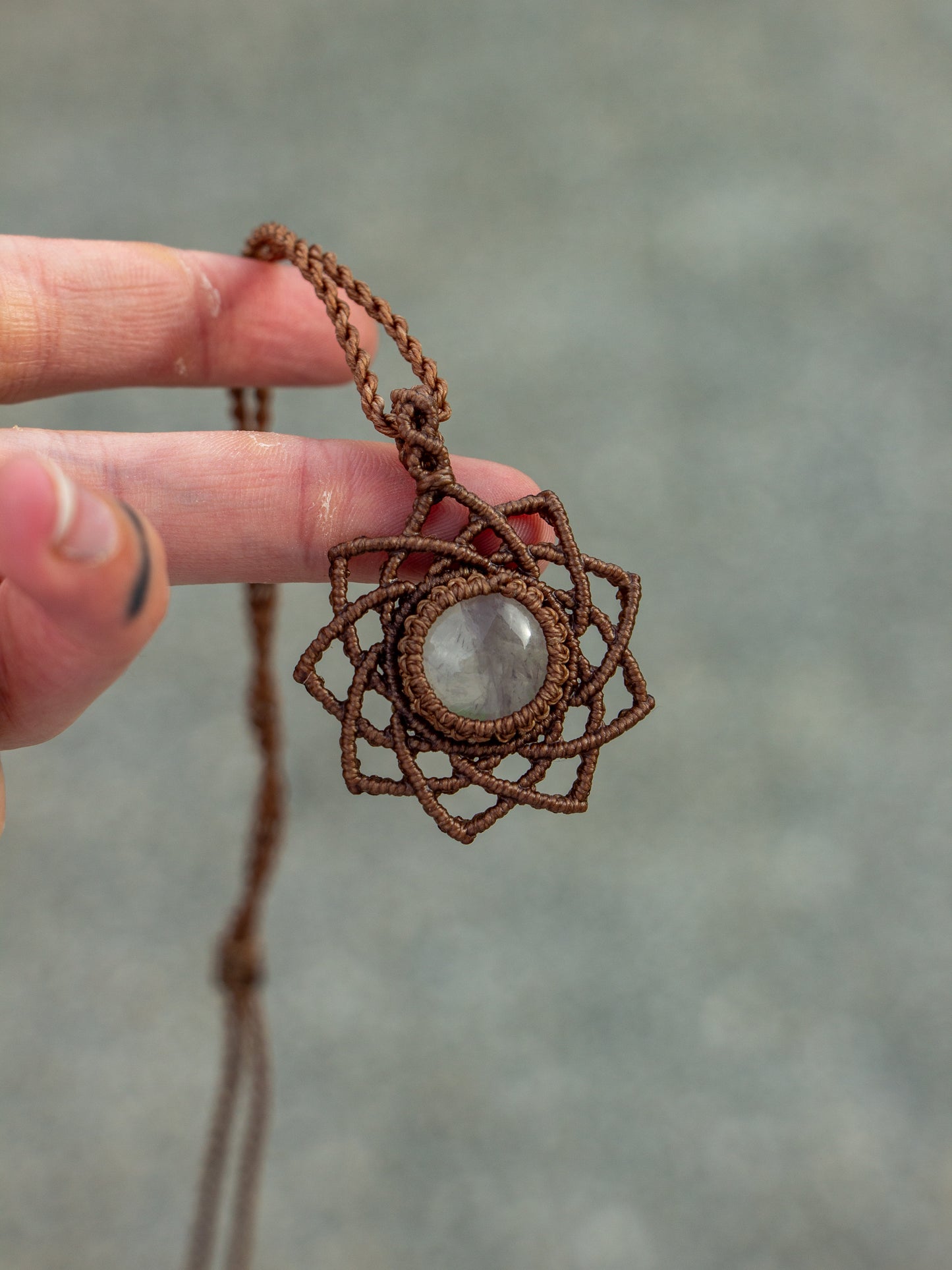 Rose Quartz macrame necklace