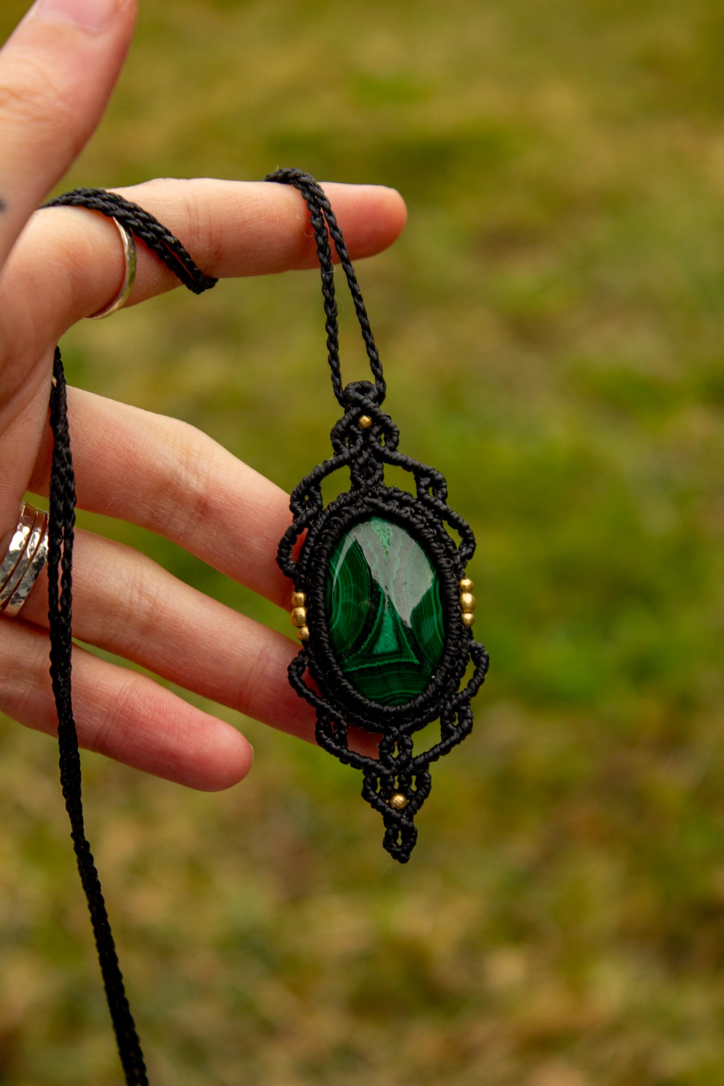 Malachite • macrame necklace