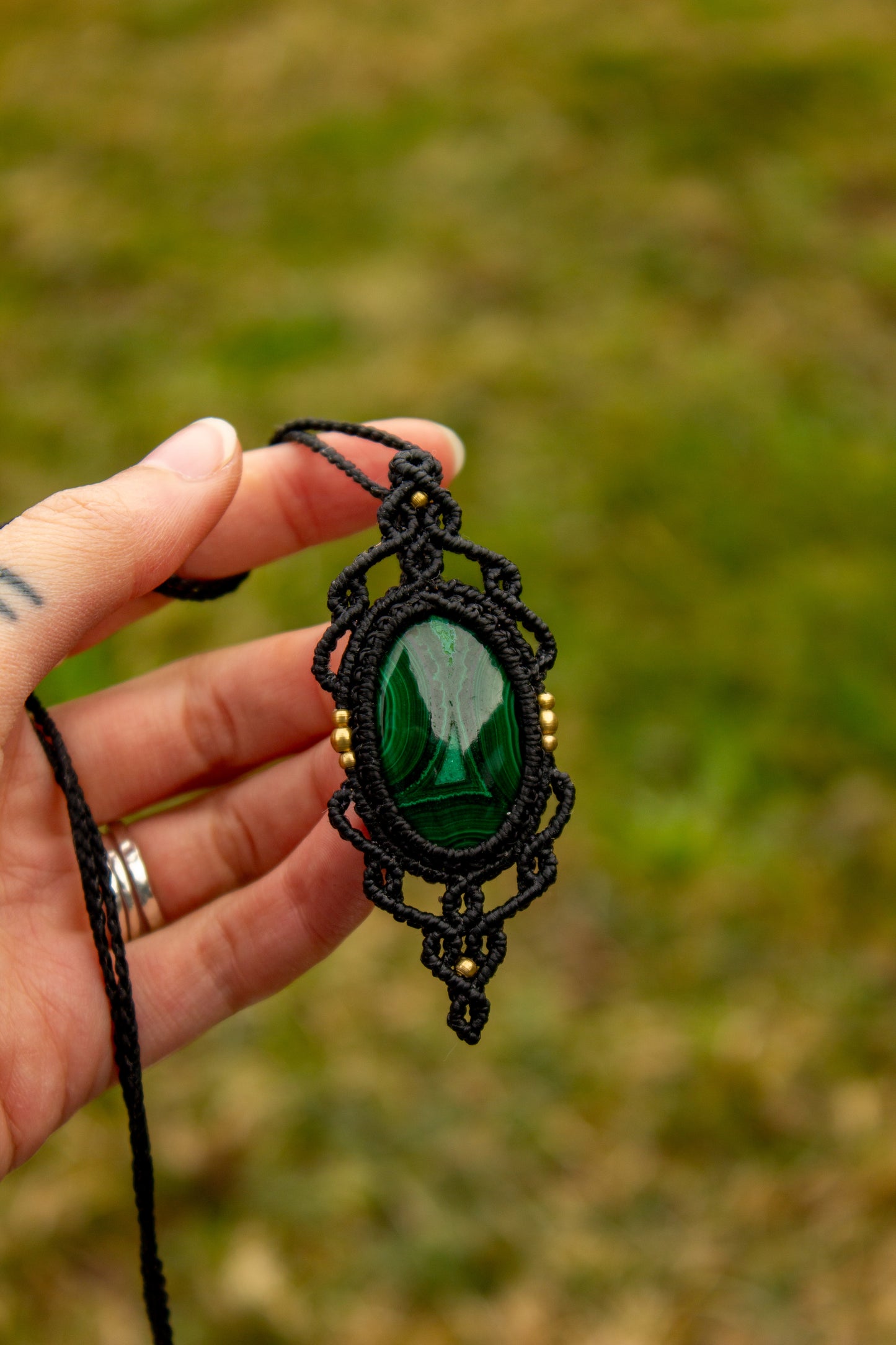 Malachite • macrame necklace