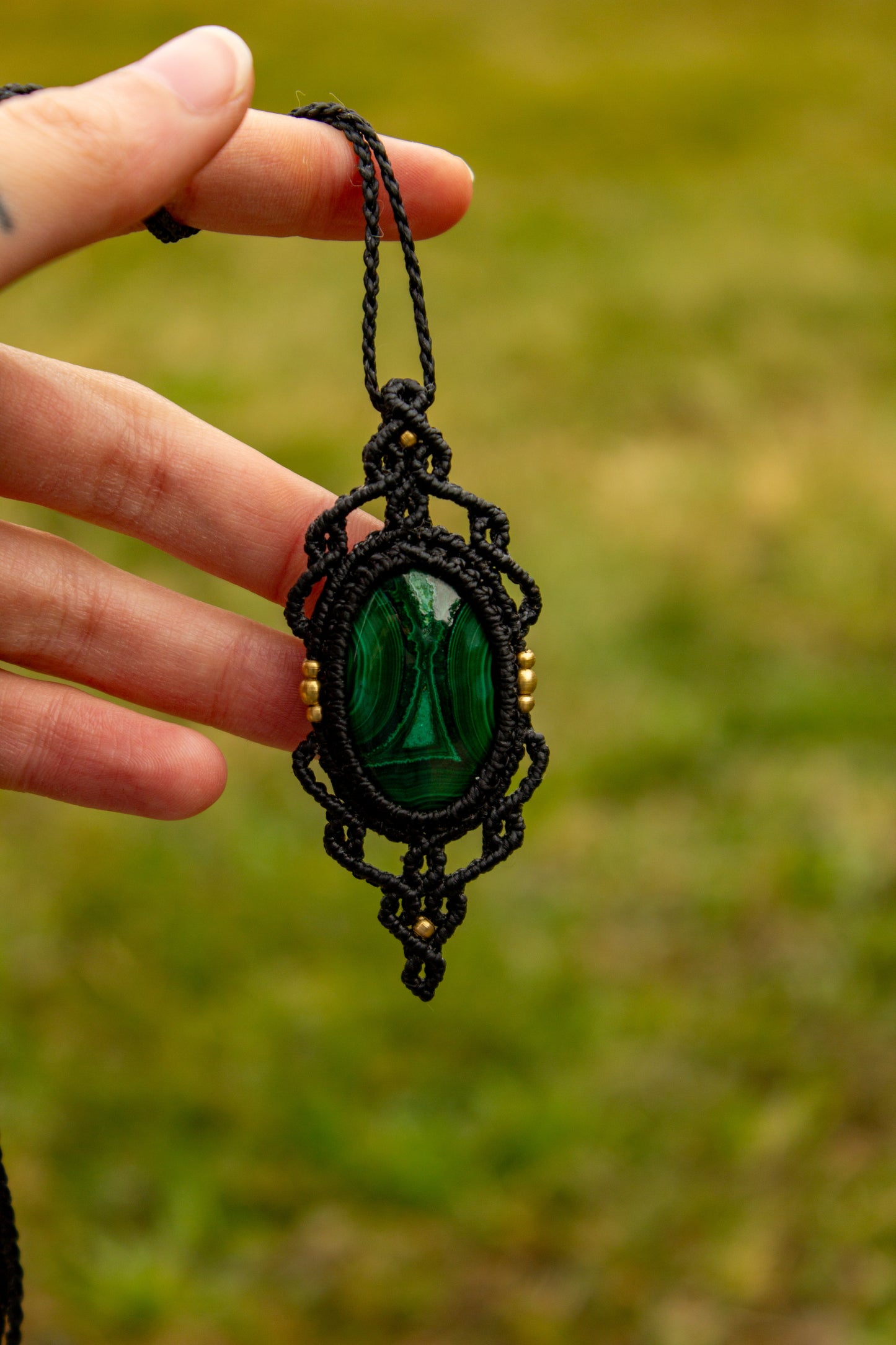 Malachite • macrame necklace