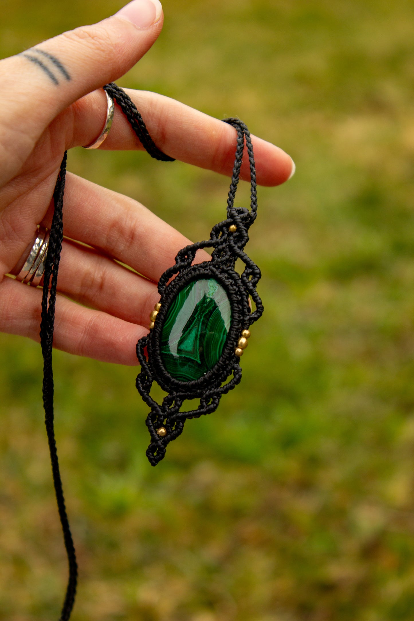 Malachite • macrame necklace