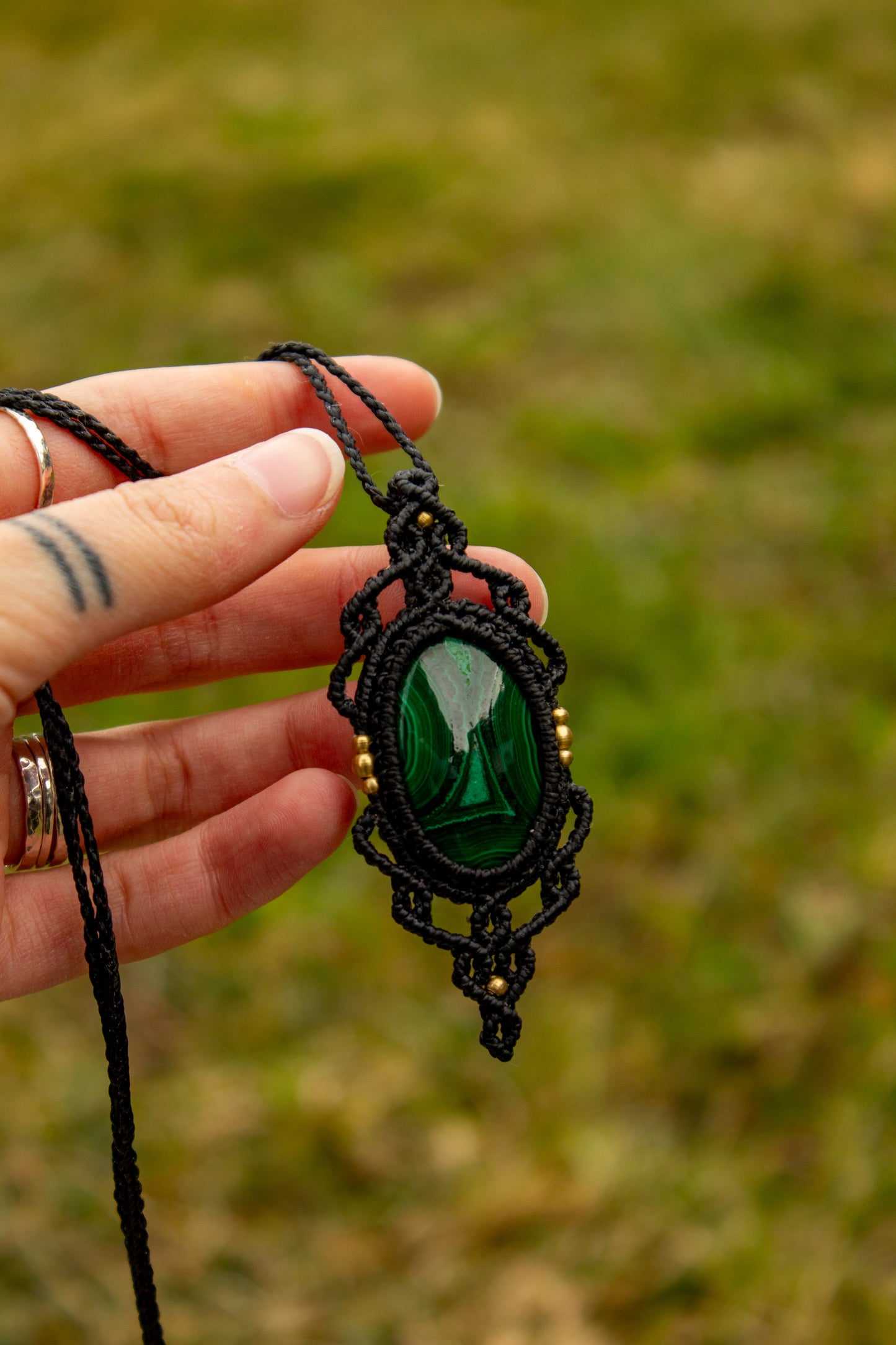 Malachite • macrame necklace