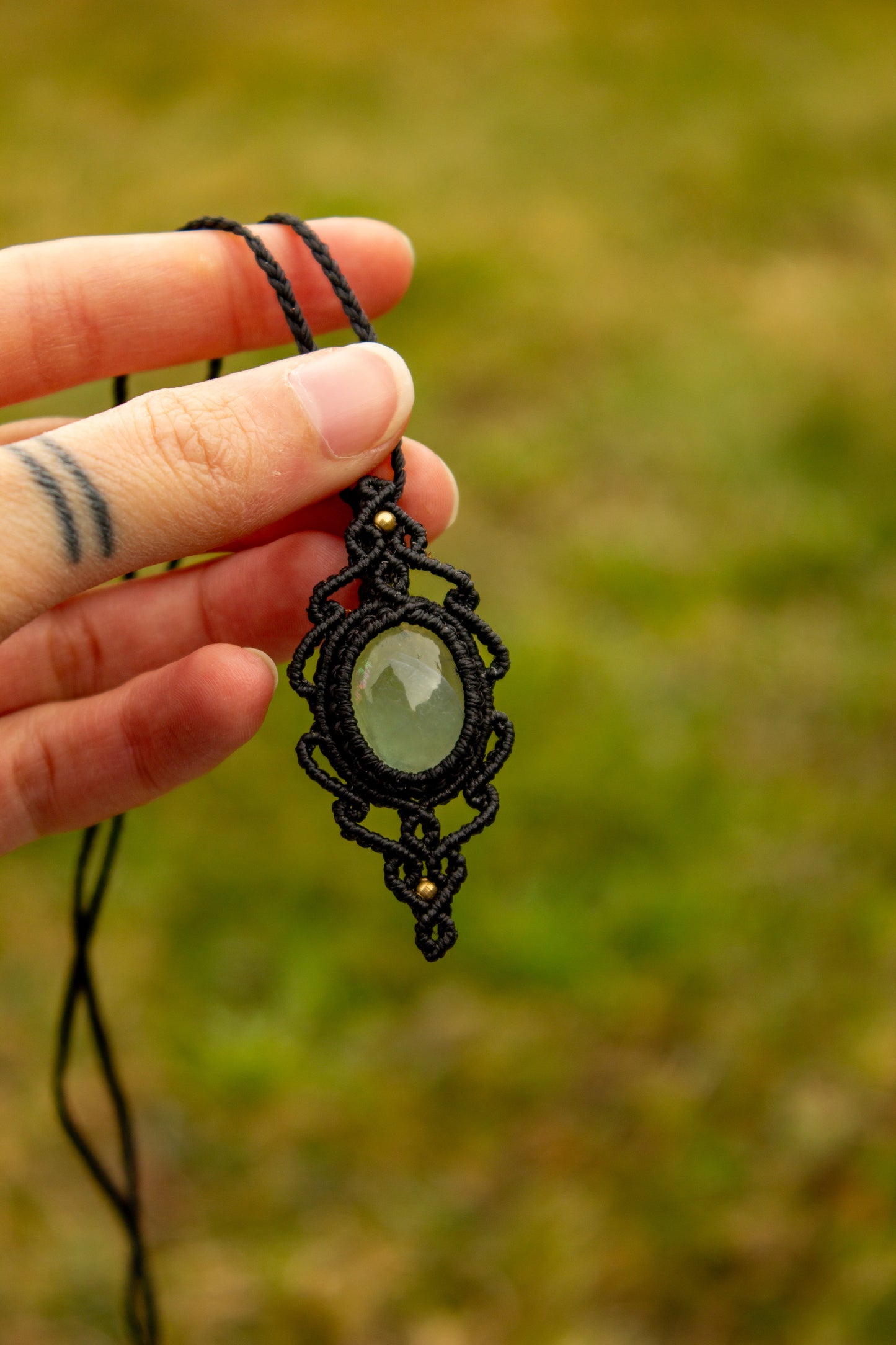 Green Fluorite • macrame necklace