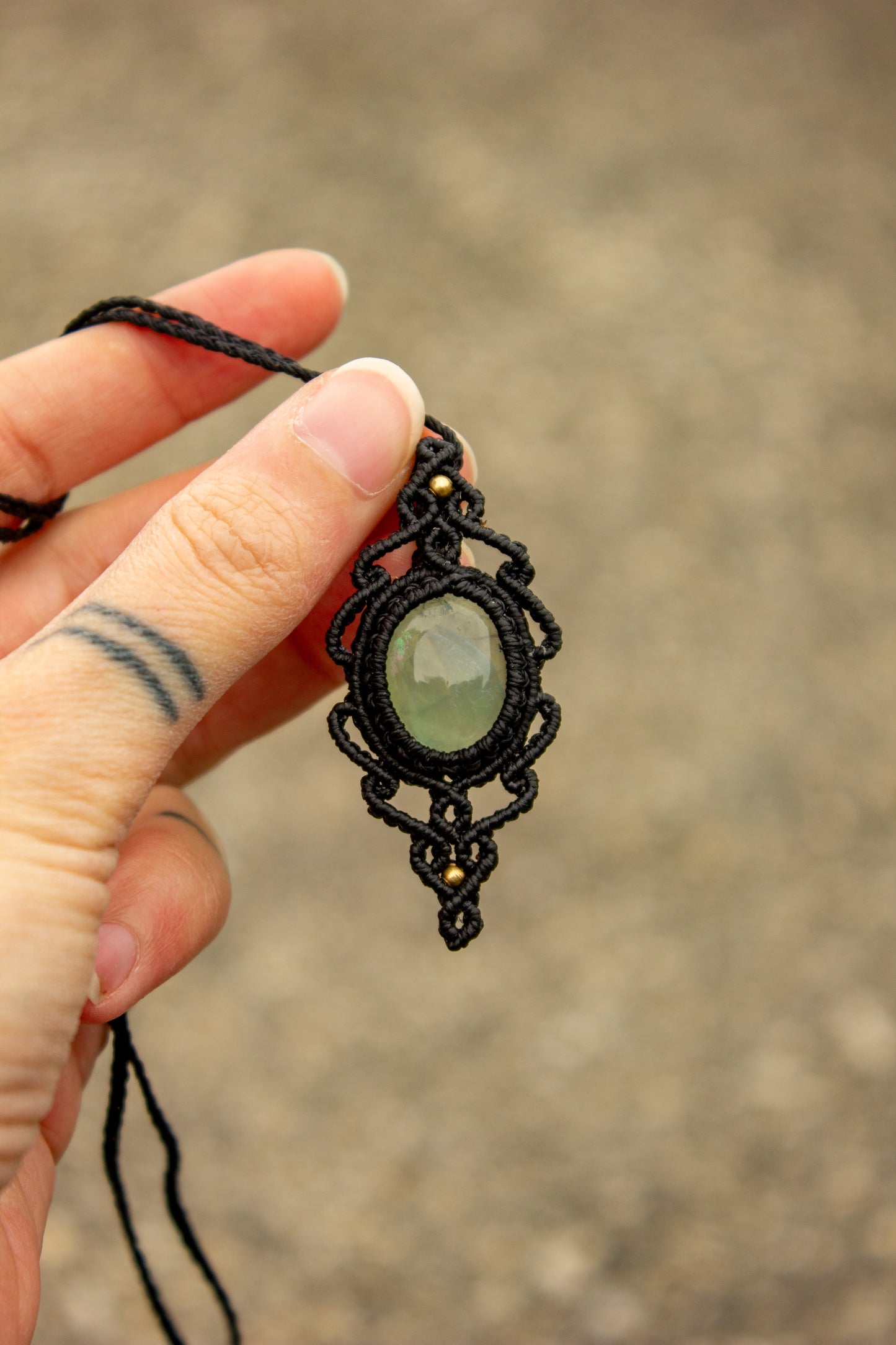 Green Fluorite • macrame necklace