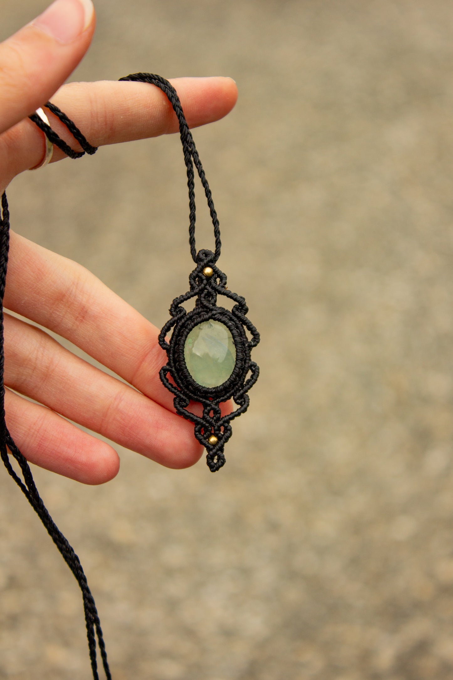 Green Fluorite • macrame necklace