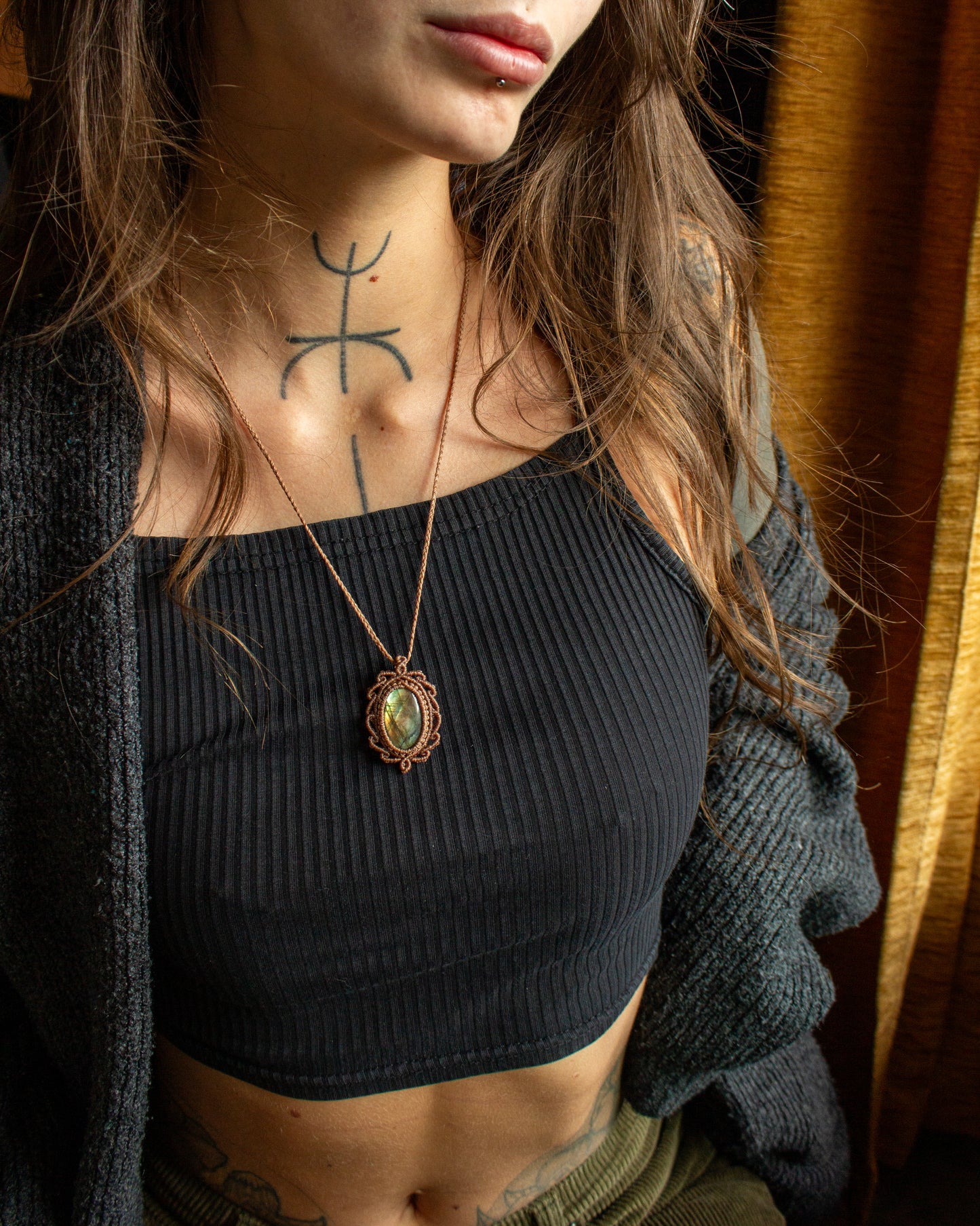 Labradorite • macrame necklace