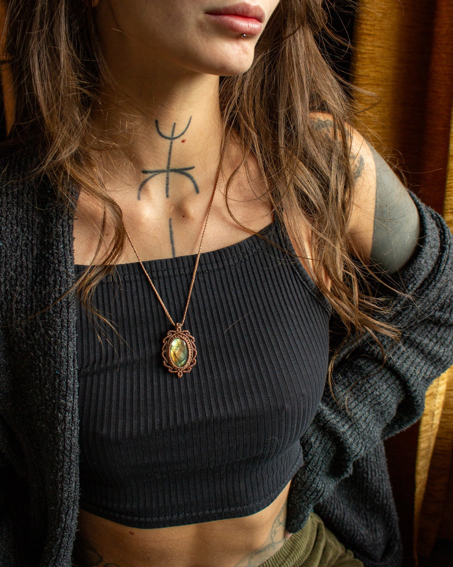 Labradorite • macrame necklace