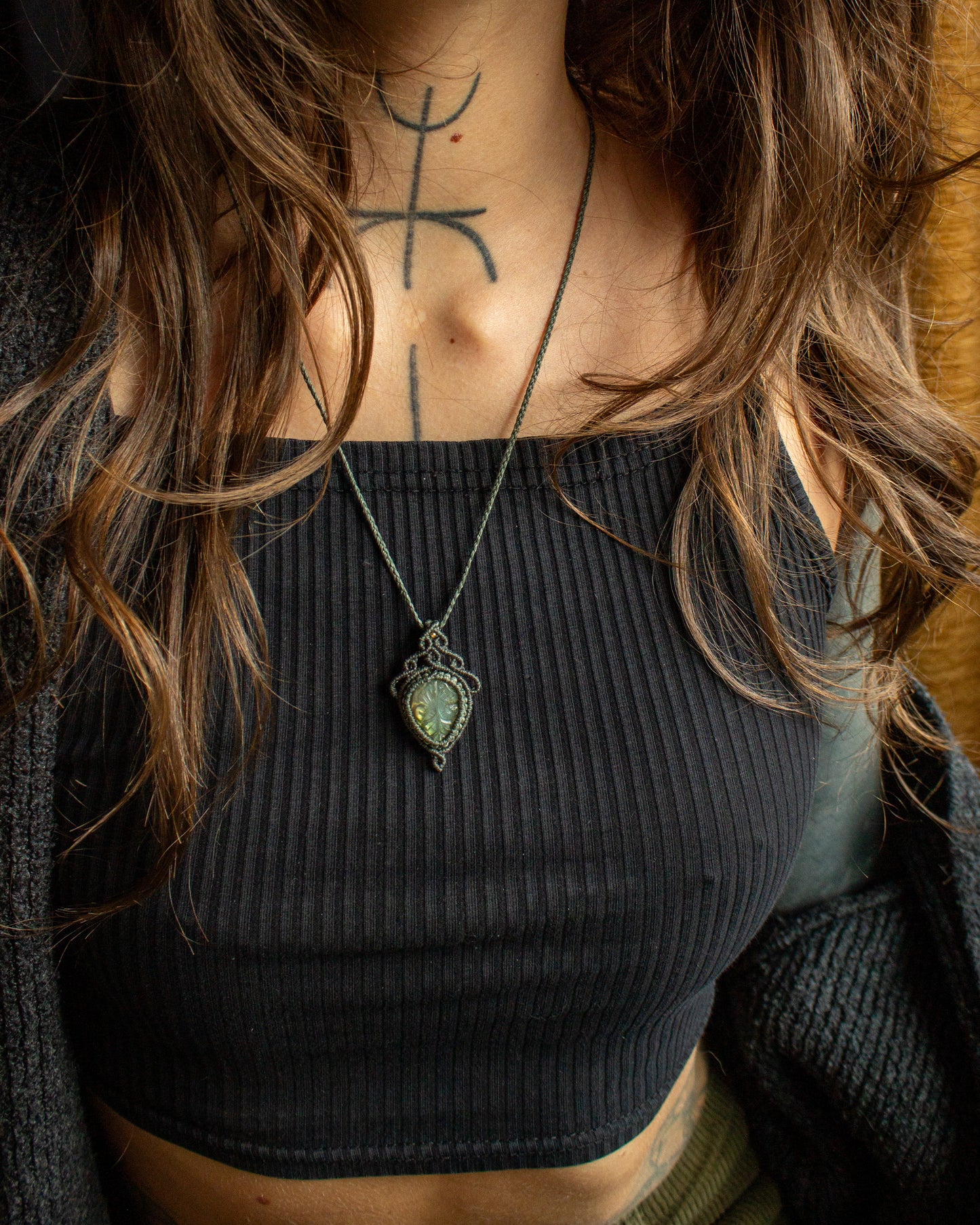 Labradorite • macrame necklace