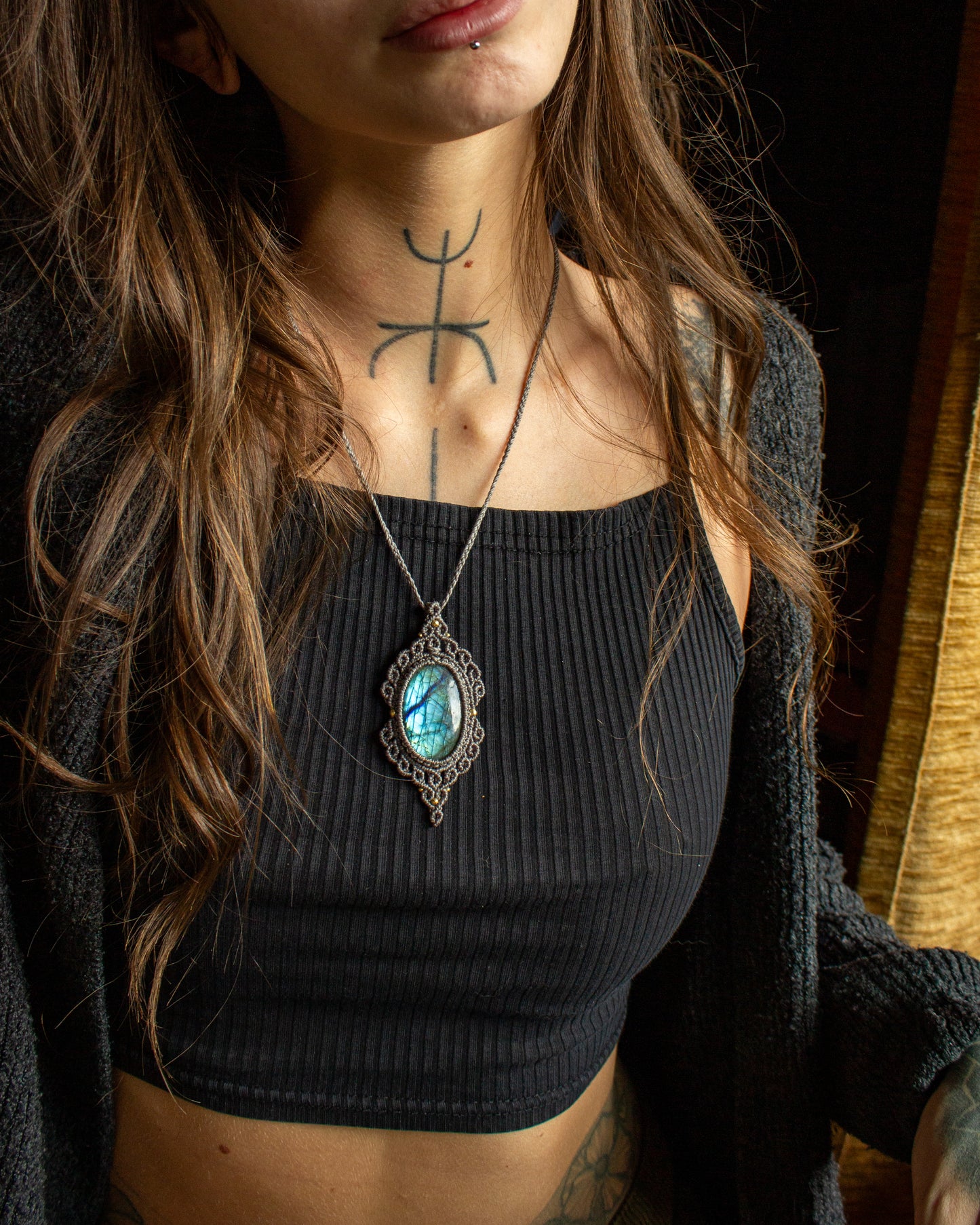 Labradorite • macrame necklace