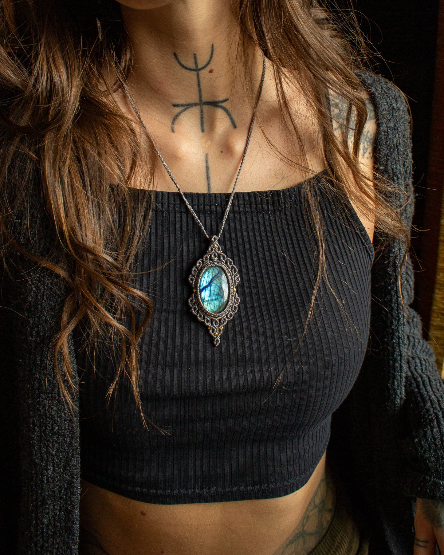 Labradorite • macrame necklace