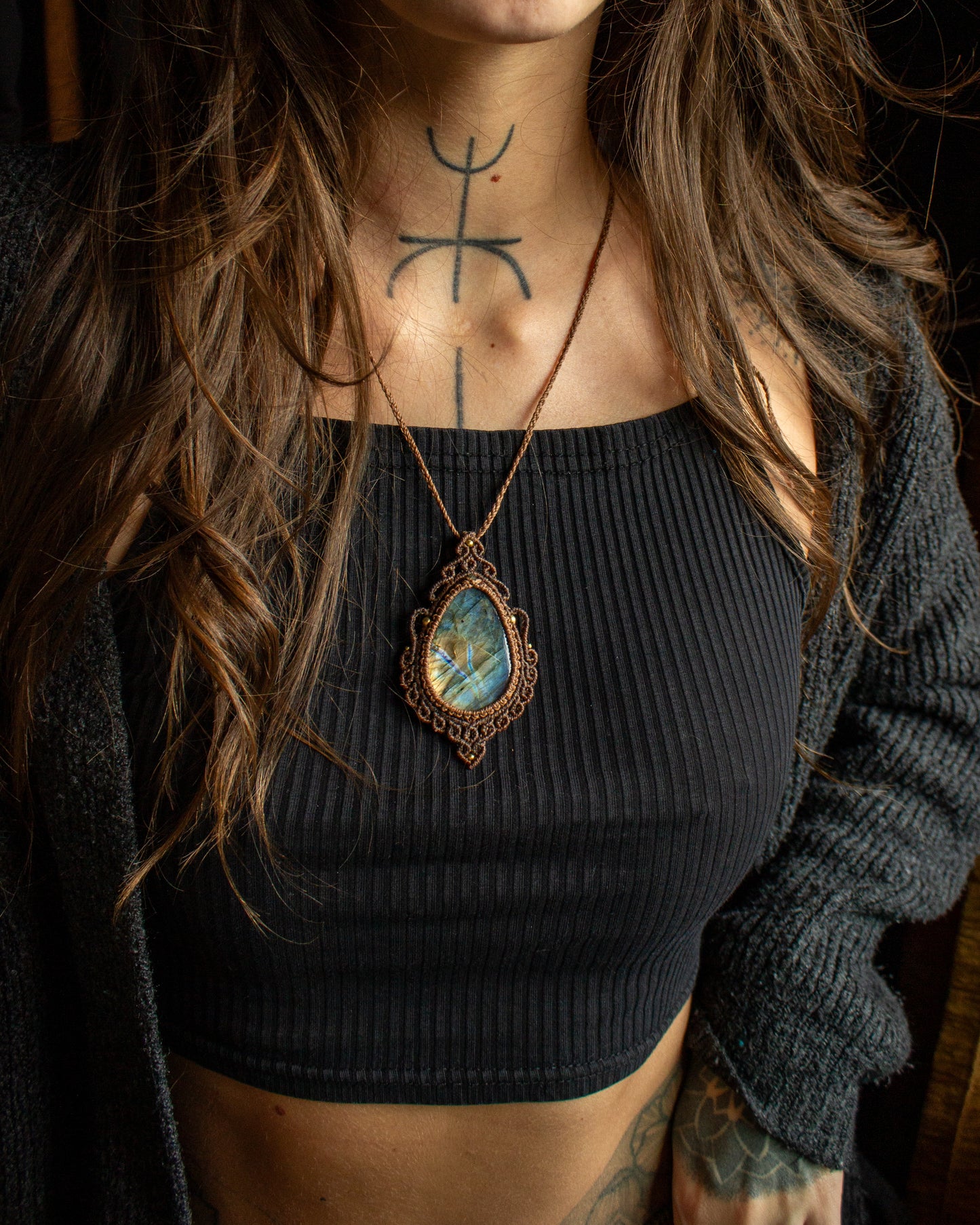 Labradorite • macrame necklace