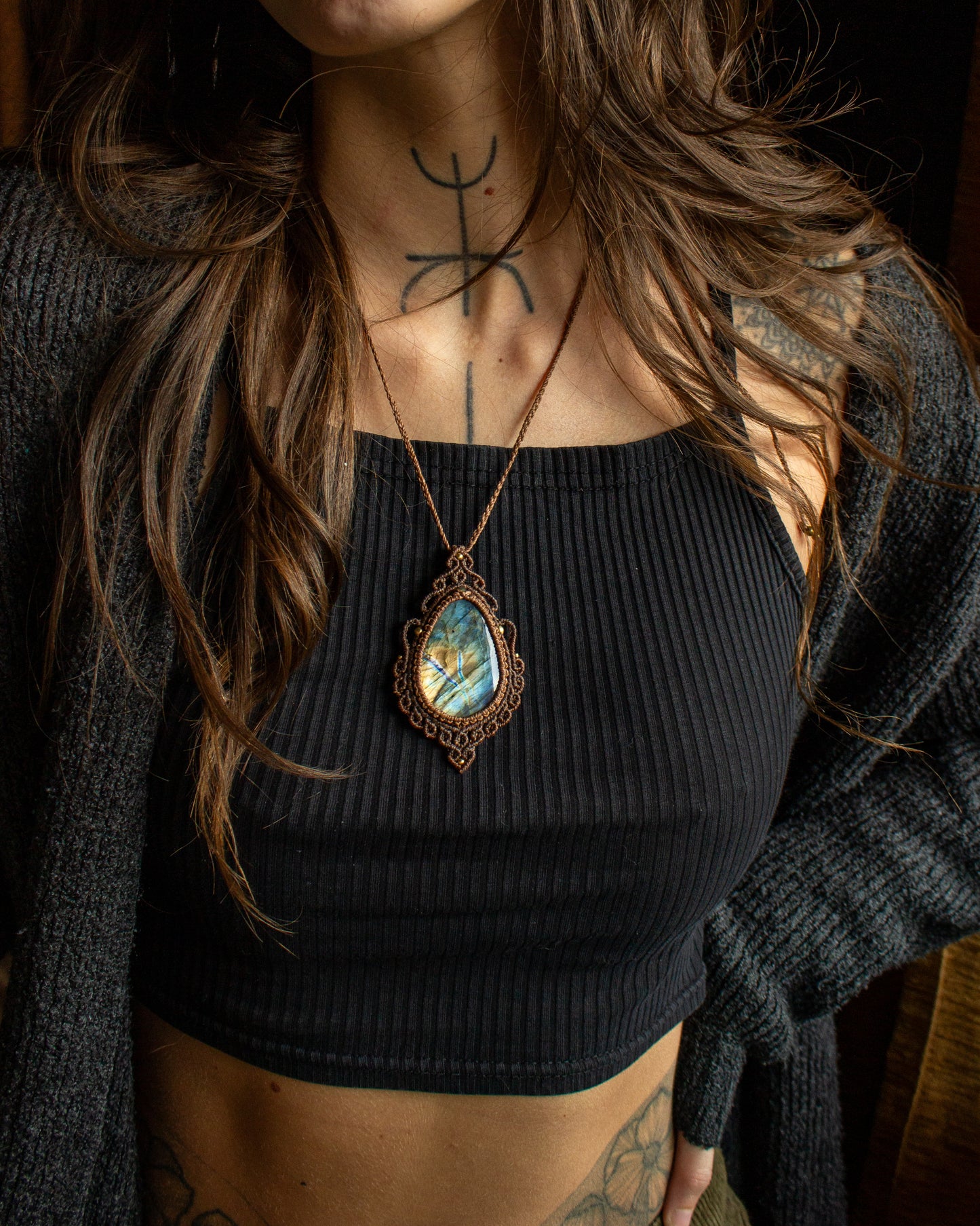 Labradorite • macrame necklace