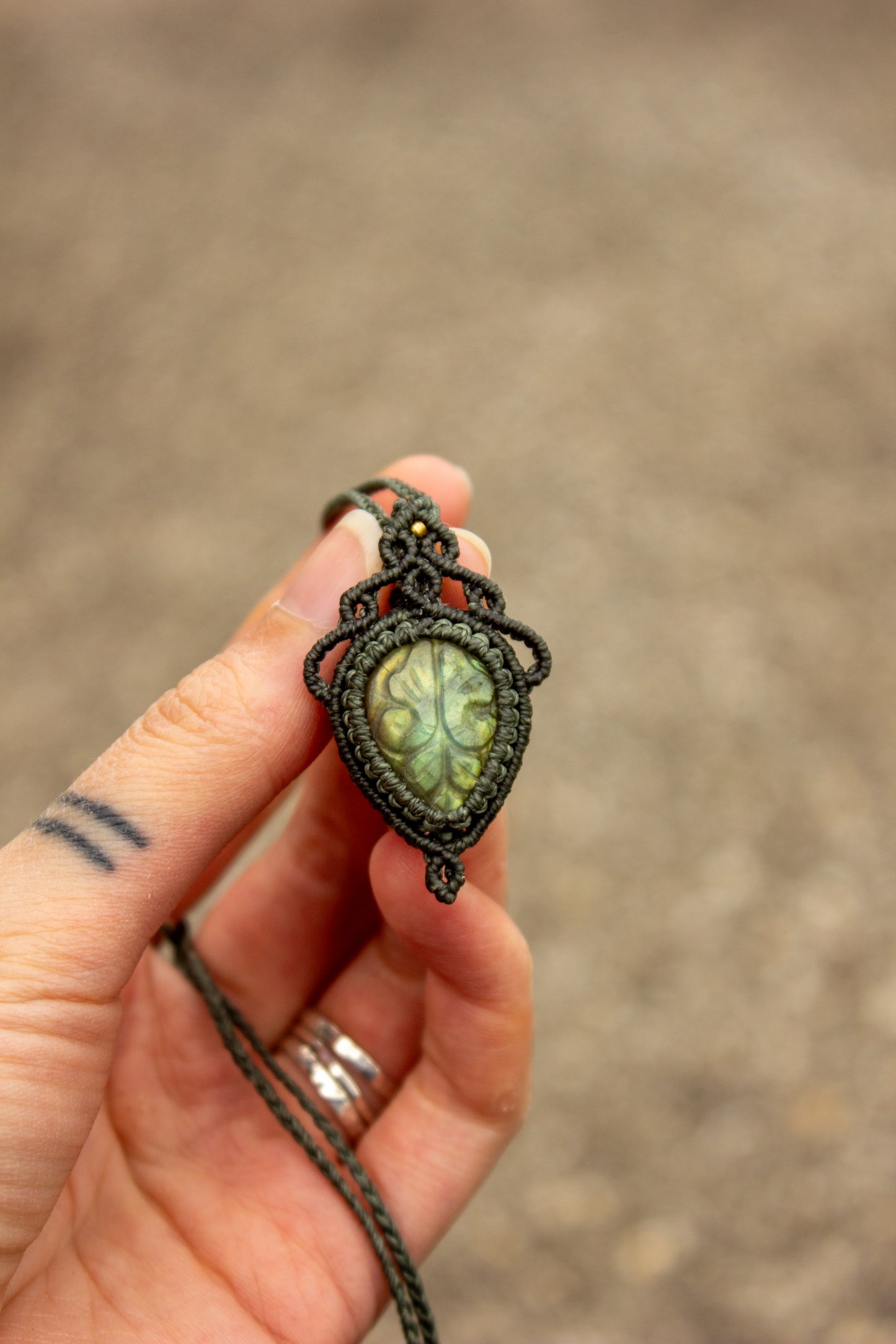 Labradorite • macrame necklace