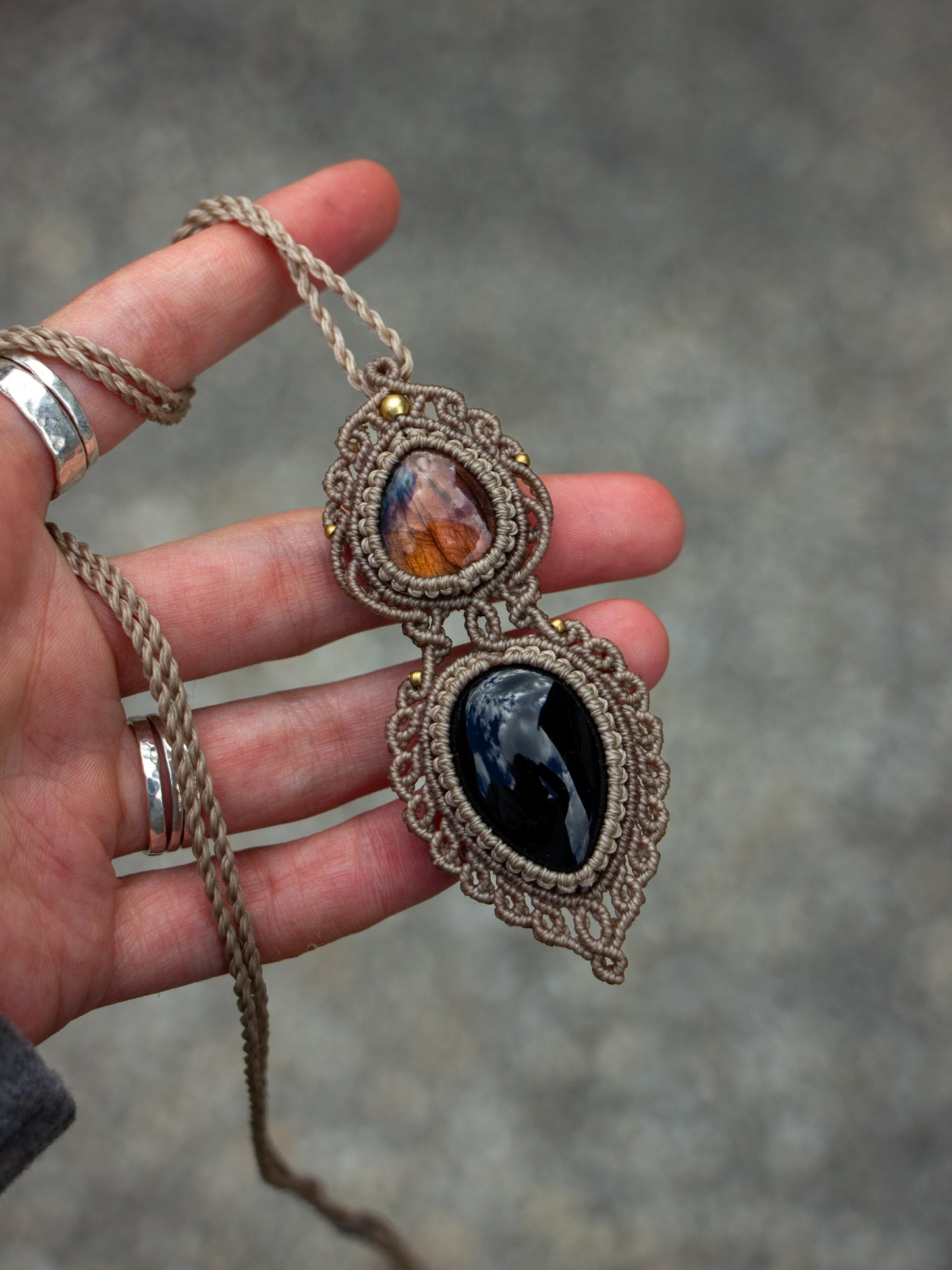 Onyx & Labradorite necklace