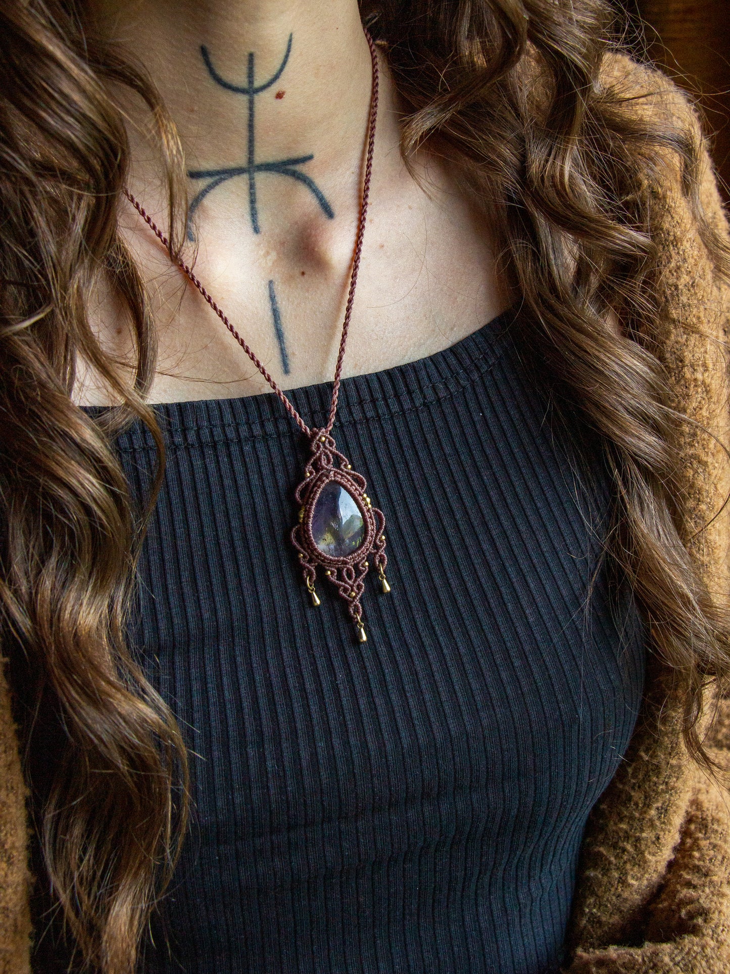 Ametrine macrame necklace