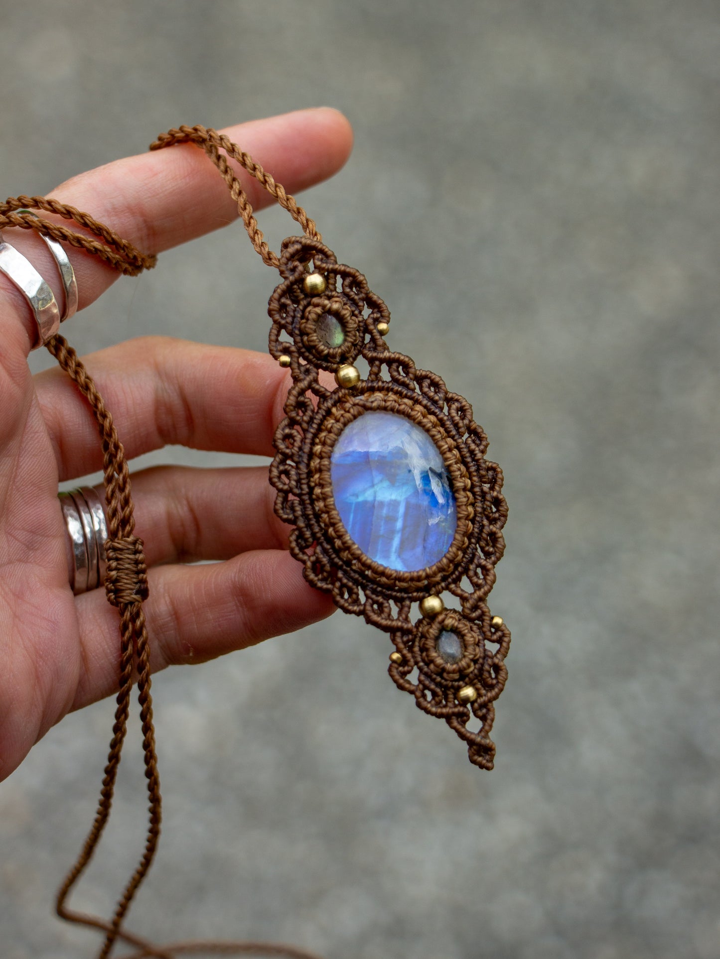 Rainbow Moonstone & Labradorite necklace