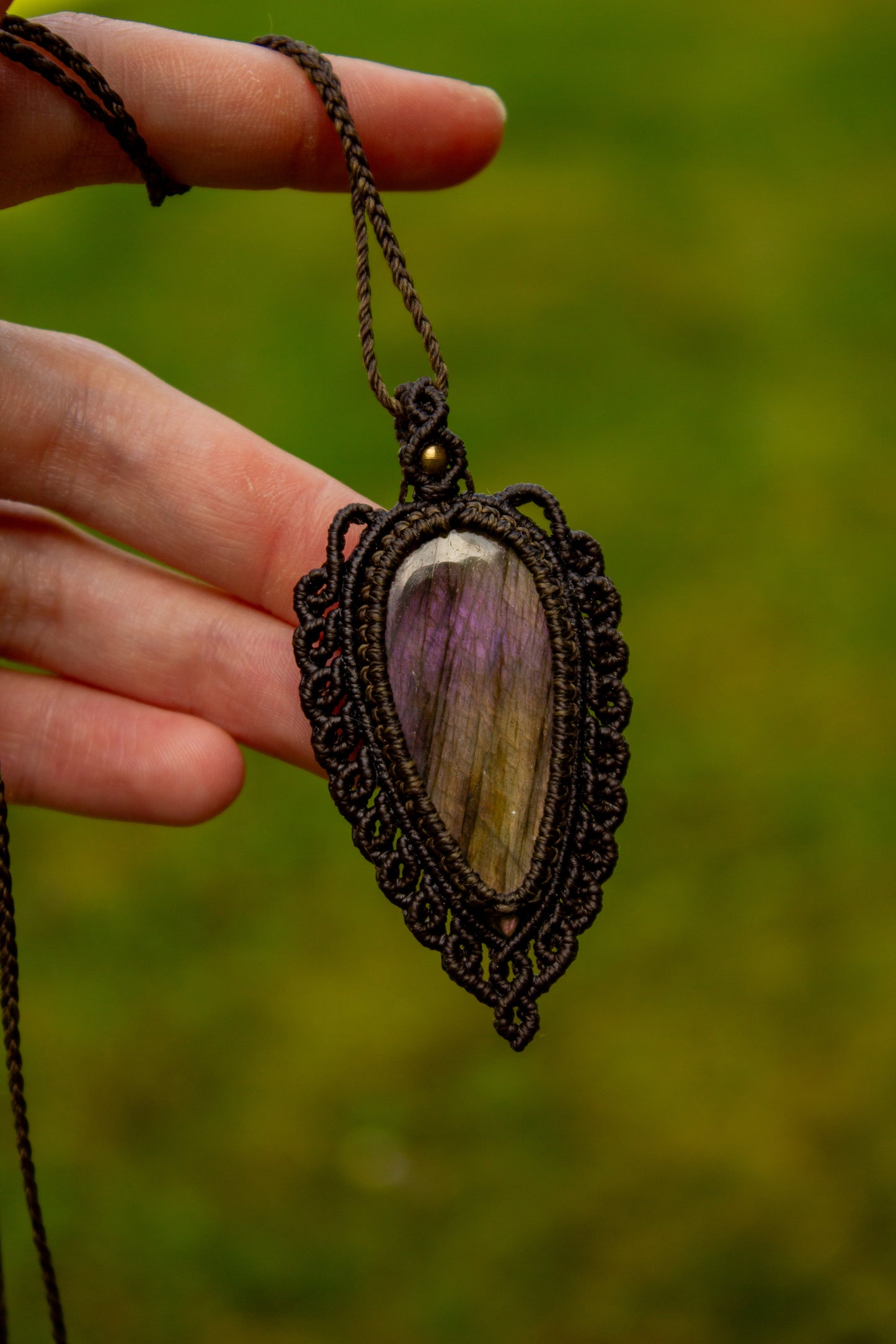 Labradorite macrame necklace
