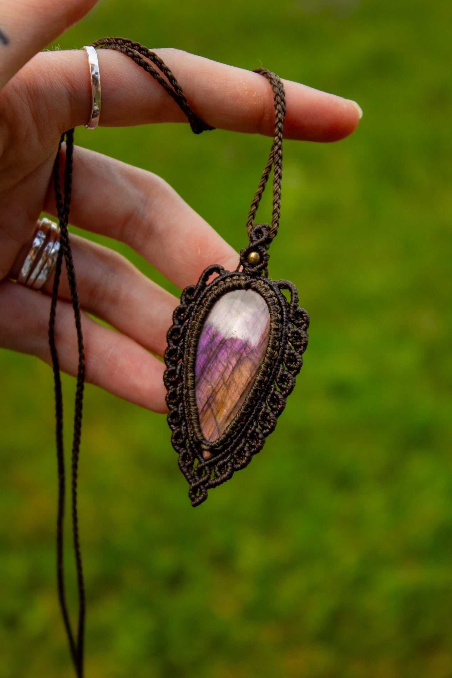 Labradorite macrame necklace