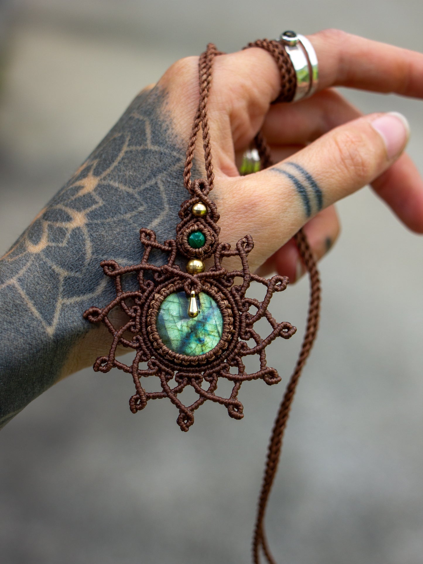 Labradorite & Malachite necklace
