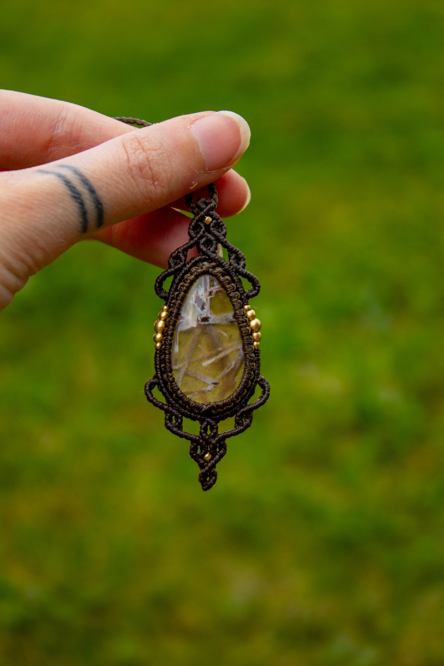 Stick Agate macrame necklace