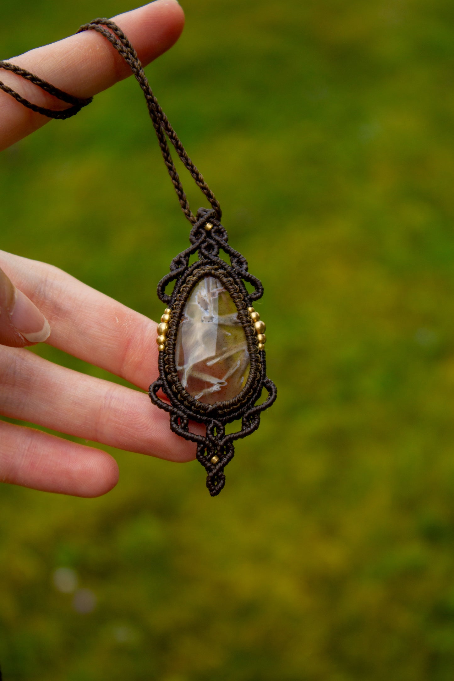 Stick Agate macrame necklace