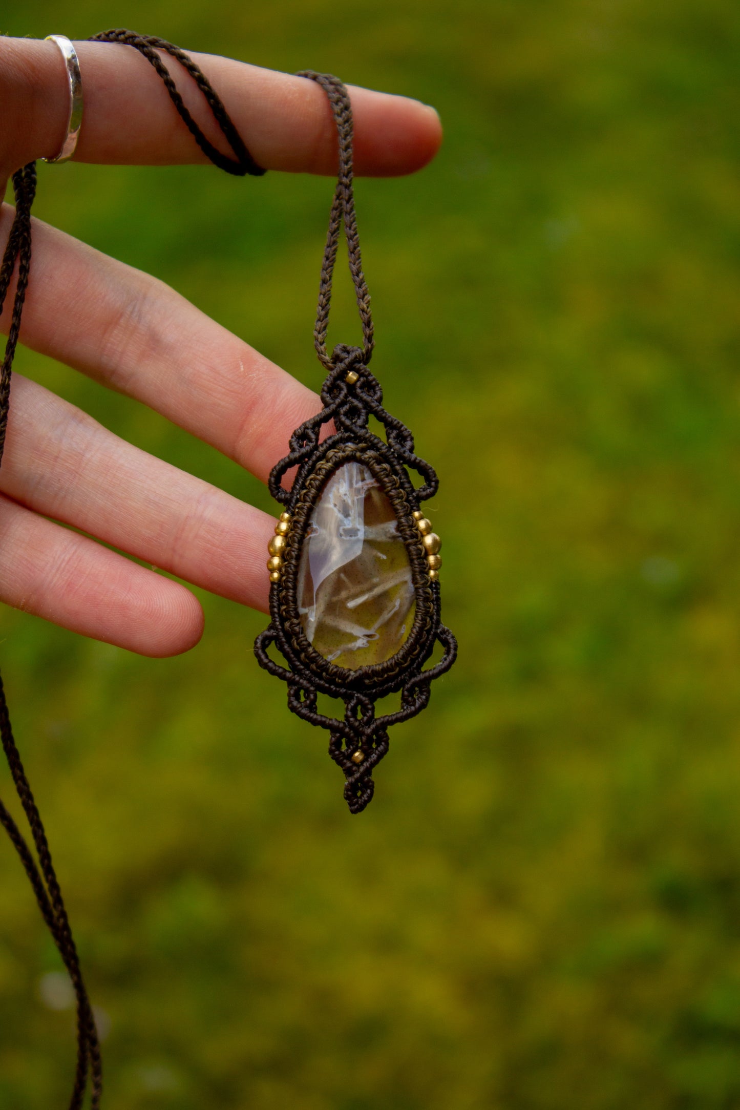 Stick Agate macrame necklace