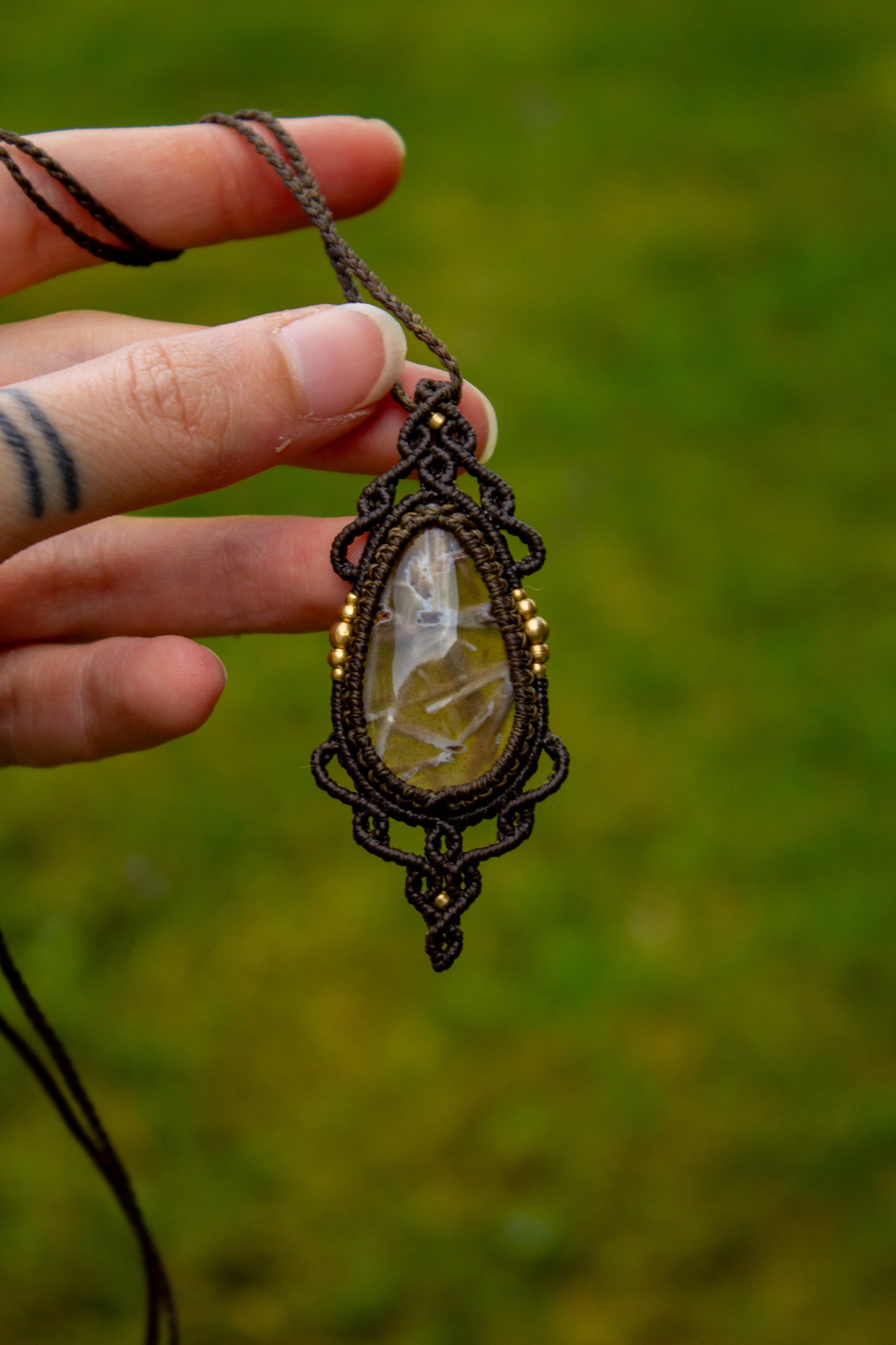 Stick Agate macrame necklace