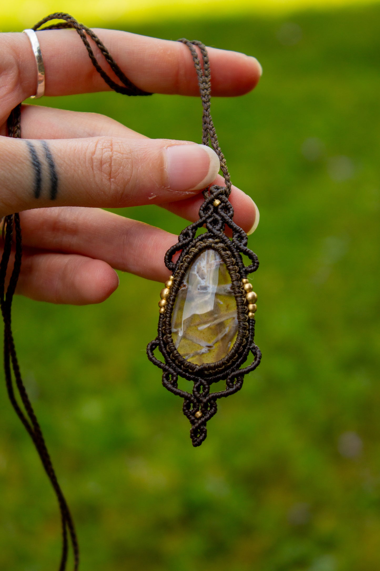 Stick Agate macrame necklace