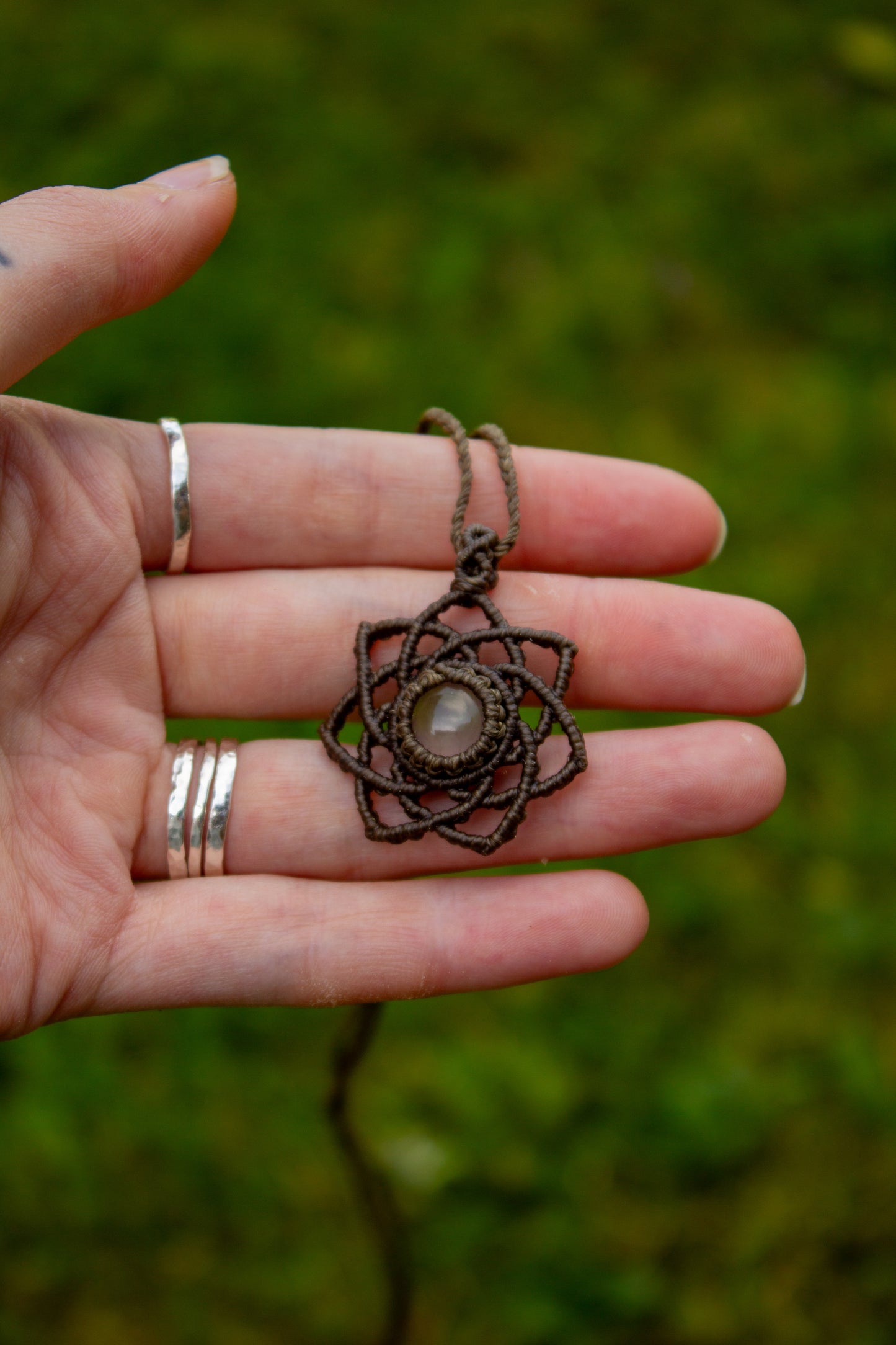 Rose Quartz macrame necklace