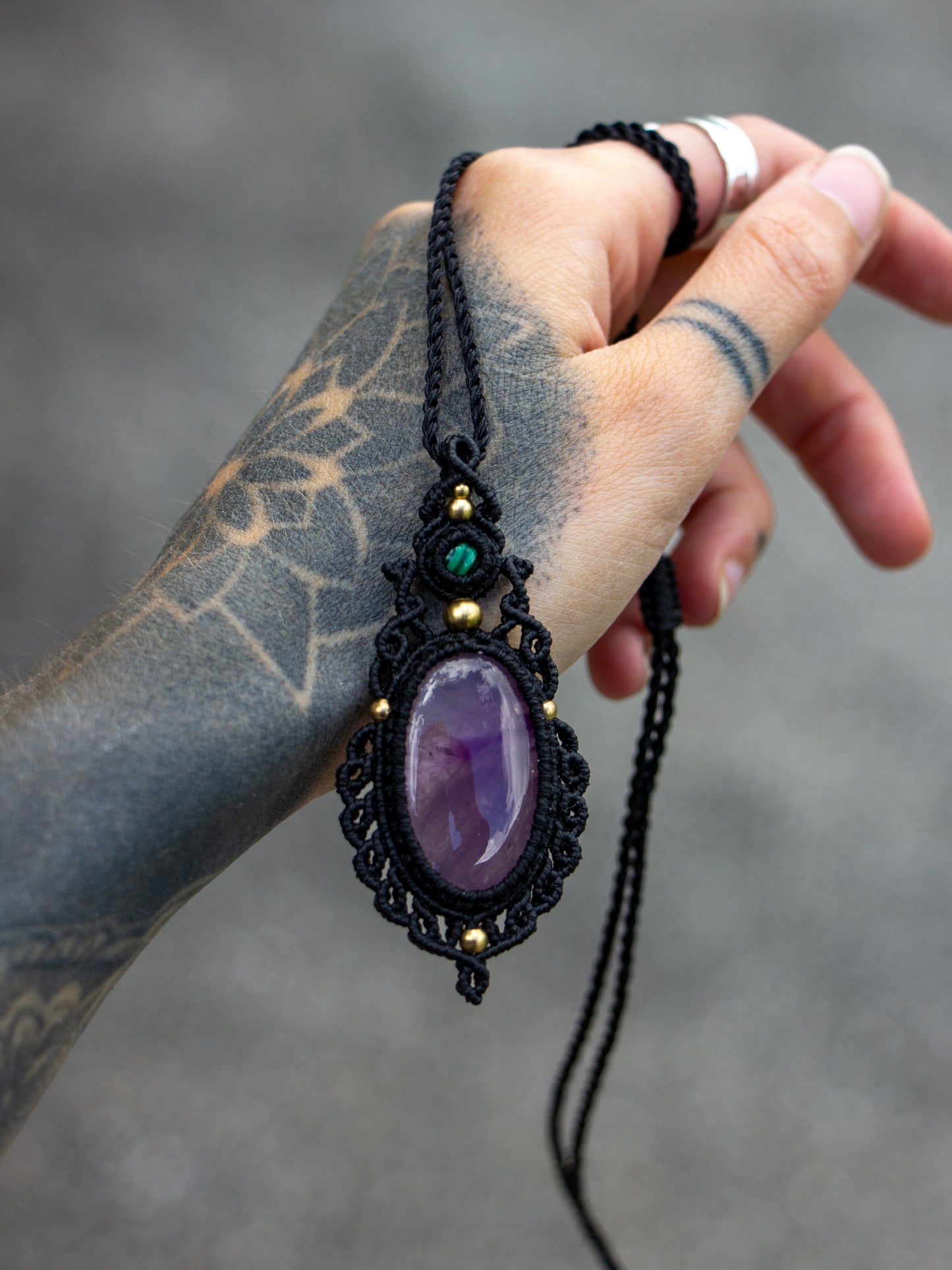 Amethyst & Malachite necklace