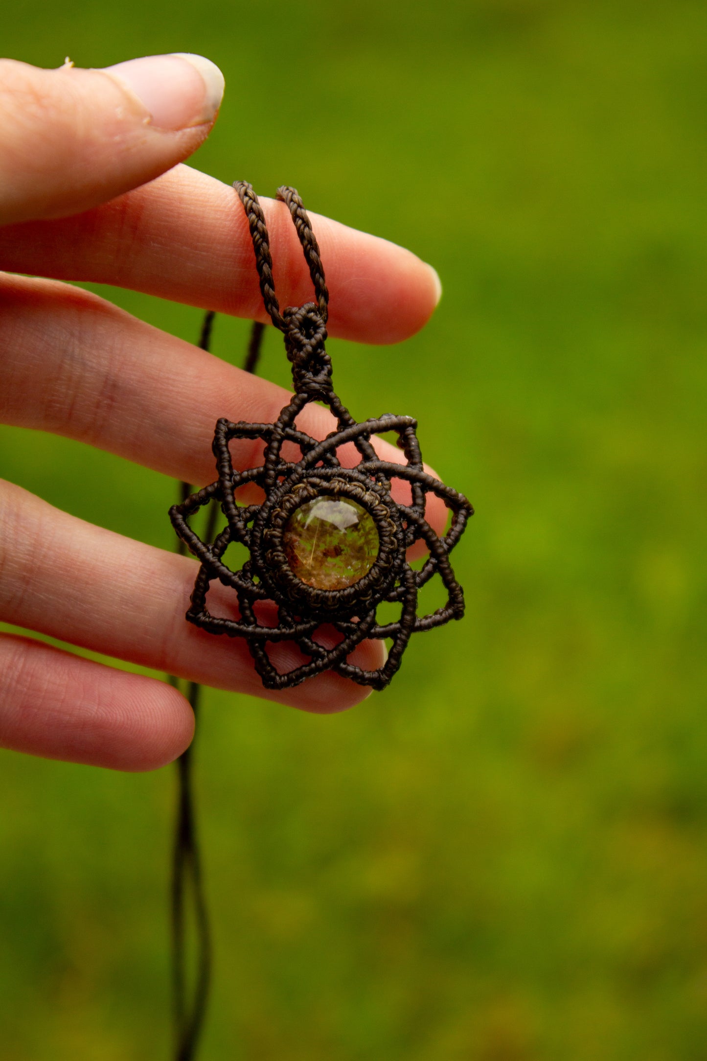 Garden Quartz macrame necklace