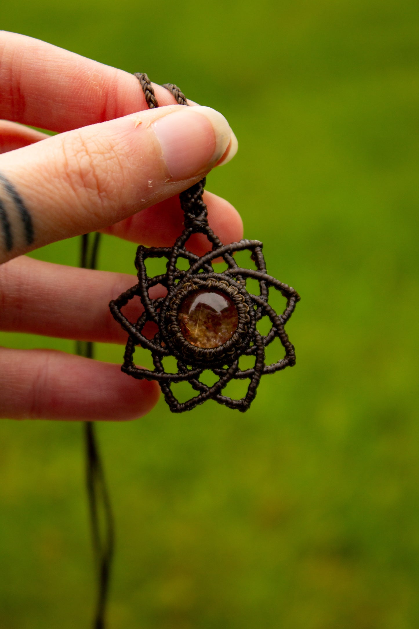 Garden Quartz macrame necklace